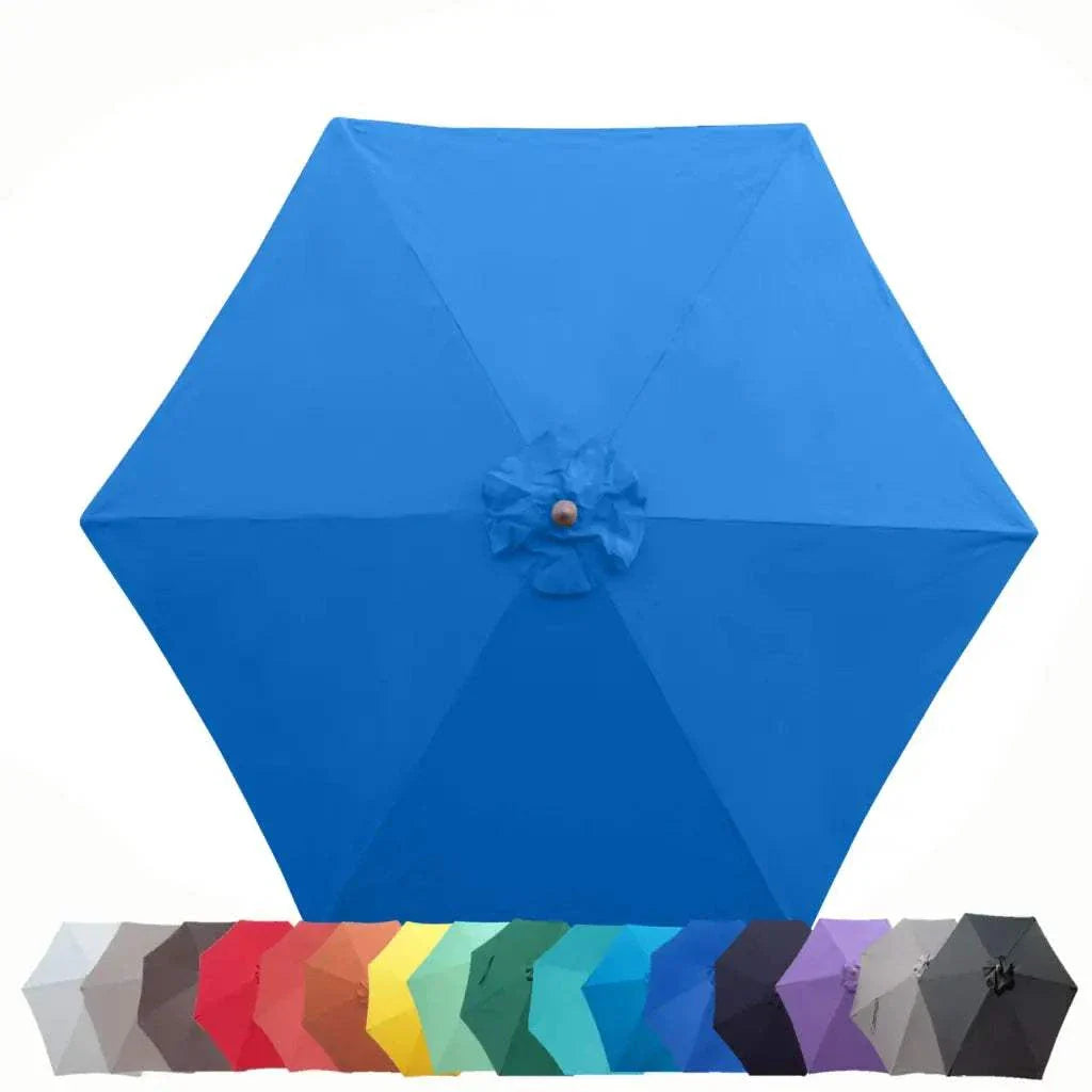 9ft Market Patio Umbrella 6 Rib Replacement Canopy Capri Blue Olefin