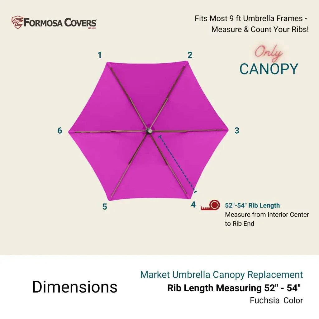 9ft Market Patio Umbrella 6 Rib Replacement Canopy Fuchsia