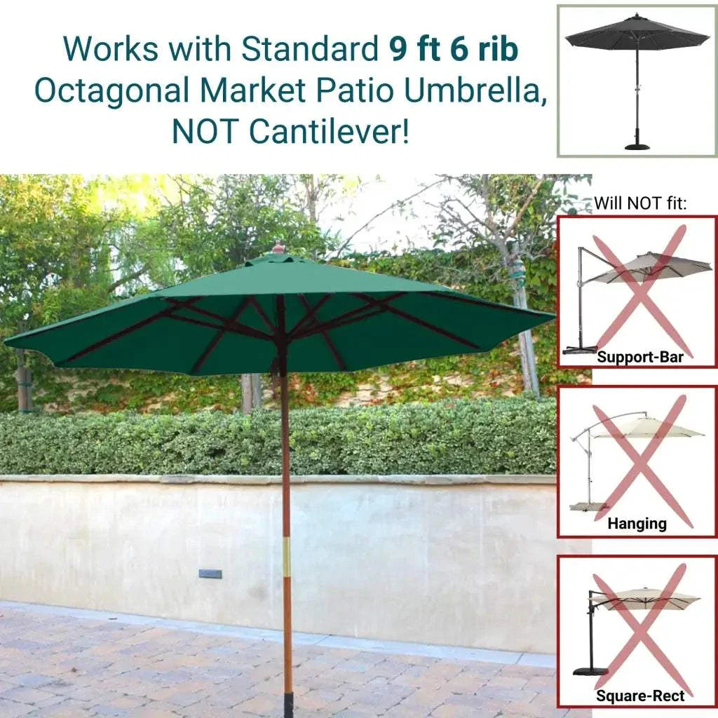 9ft Market Patio Umbrella 6 Rib Replacement Canopy Hunter Green