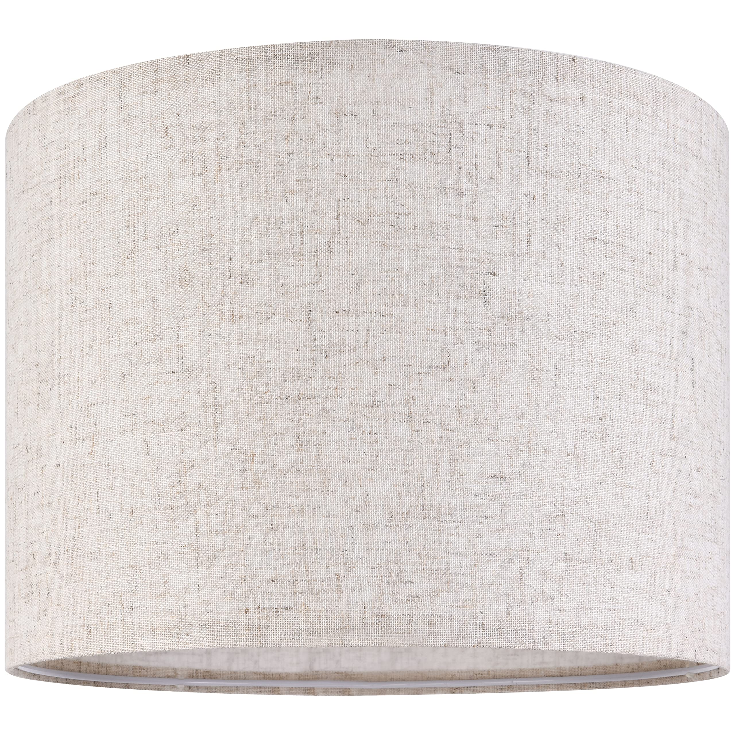 GO&SO Natural Linen Medium Drum Lamp Shades 13'' Top x 13'' Bottom x 10'' High (Spider) Modern Beige Gray Lampshade for Table La