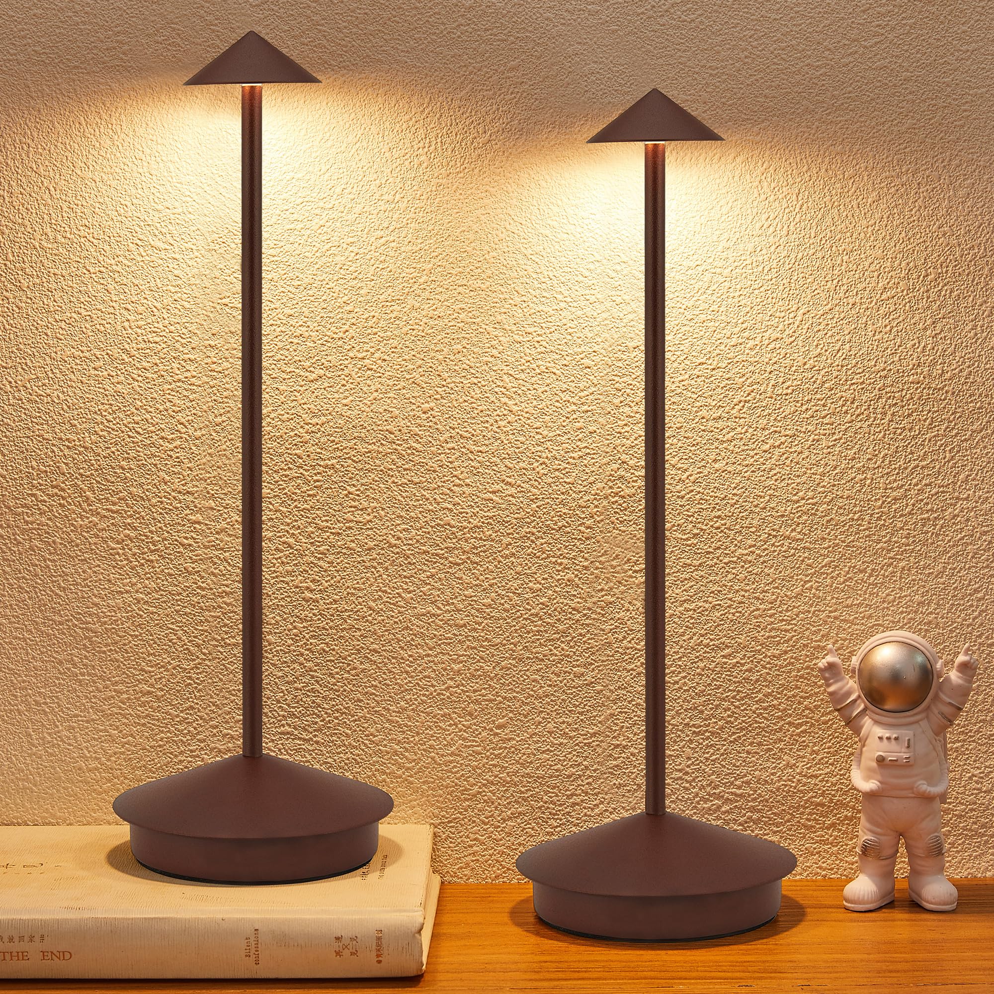 Xminkdza Portable Led Cordless Lamp Table Light 2 Pack, Rechargeable 6000Mah Battery Outdoor Table Lamp For Dinning Restaurant P