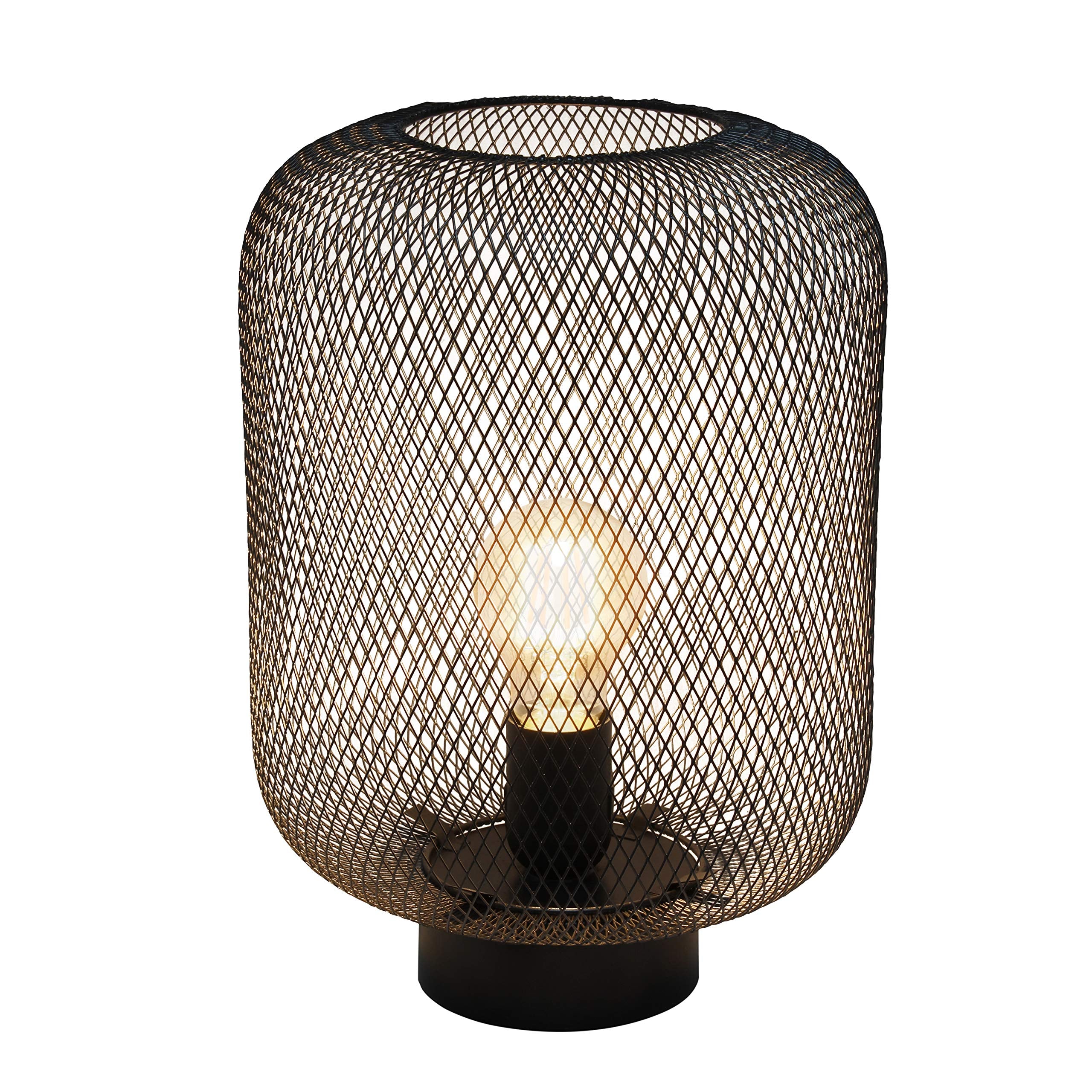 Simple Designs Lt1072-Blk Metal Mesh Industrial Table Lamp, Black