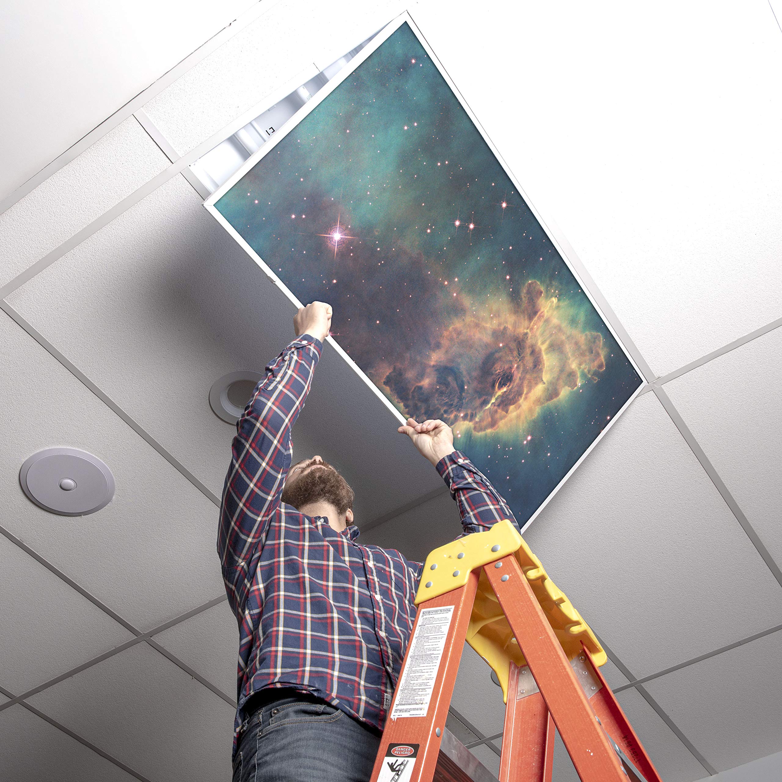 OCTO LIGHTS Fluorescent Light Cover - Backlit Film Insert 2x4 (22.38inx46.5in) Orion Nebula, Pack of 1