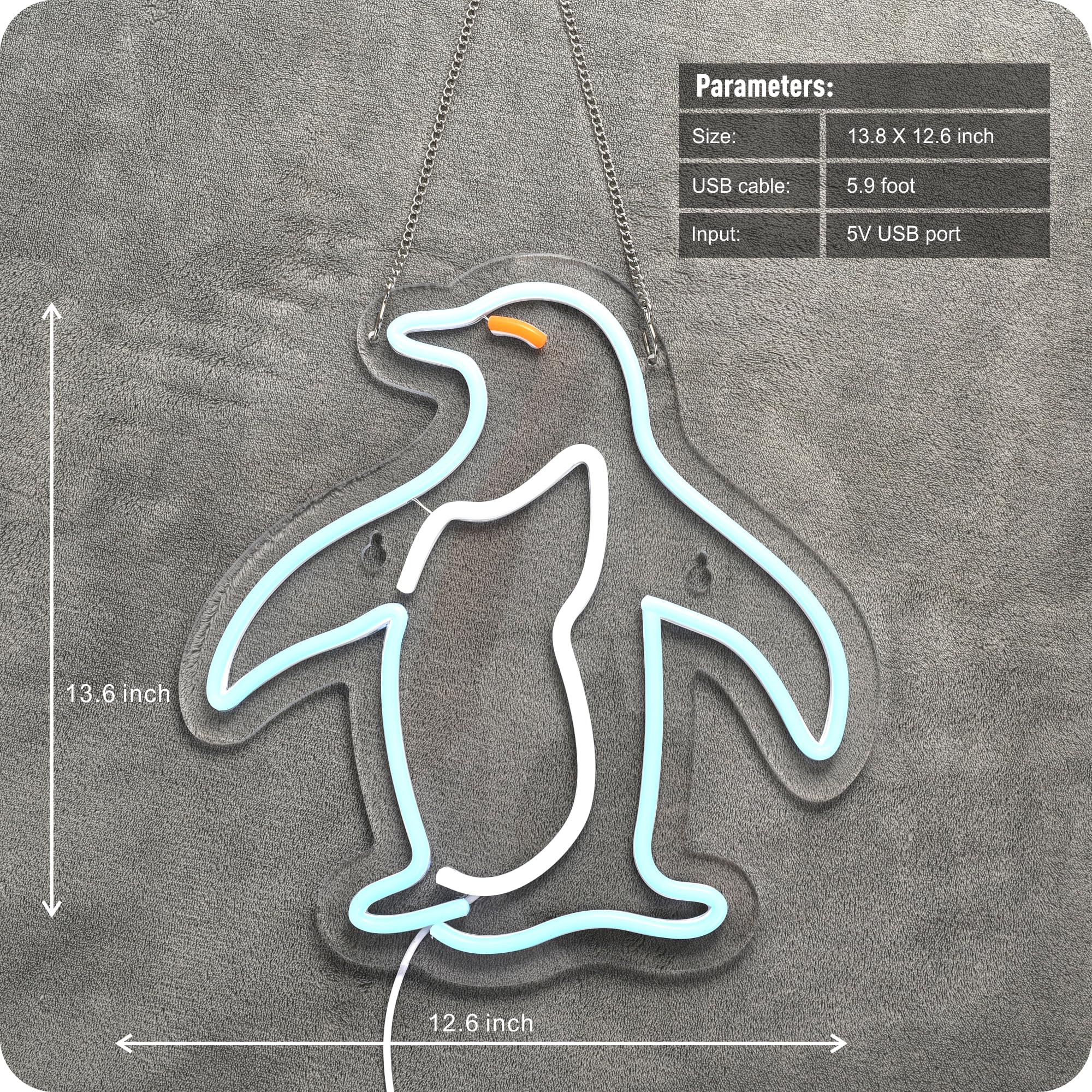 Penguin Neon Signs, Neon Signs For Wall Decor, Usb Led Sign, Penguin Wall Decor For Bar Pub Store Club Garage Bedroom, Home Artwork (Penguin)