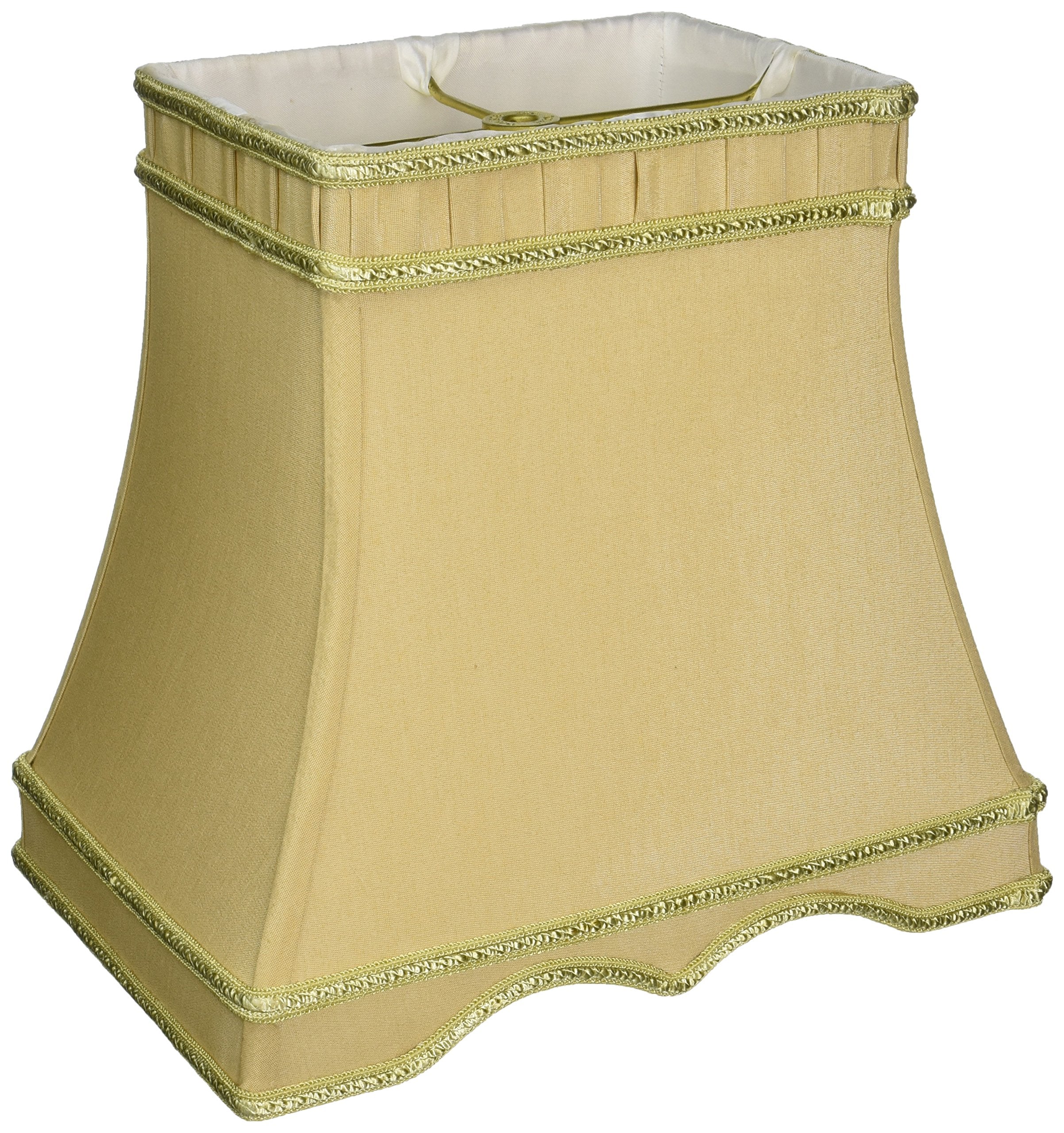 Royal Designs Rectangle Gallery Designer Lamp Shade, Antique Gold, (8 x 6) x (12 x 8) x 11