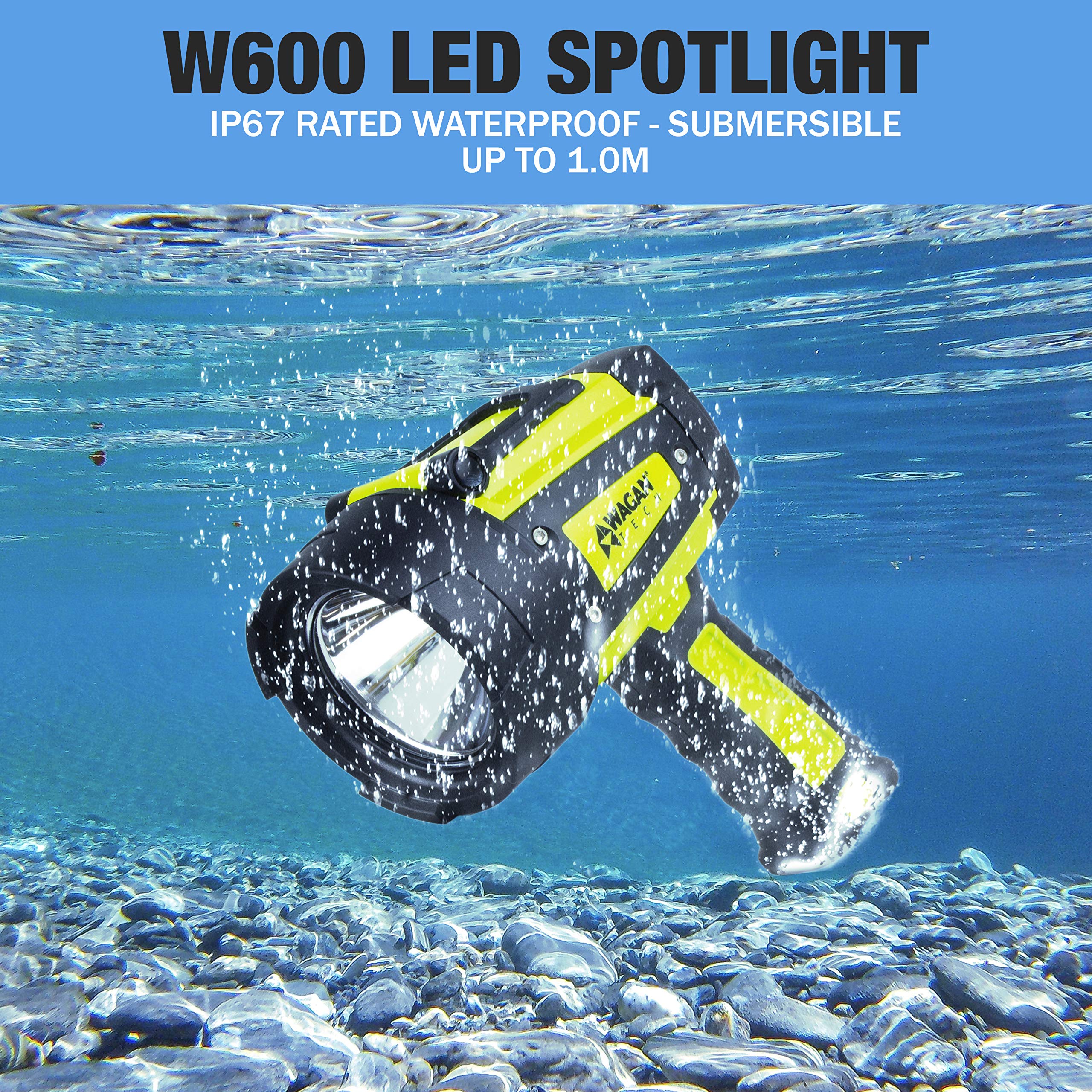 Wagan EL4321 Brite-Nite LED Spotlight, 600 Lumen, Waterproof, 7 Position Stand, Yellow