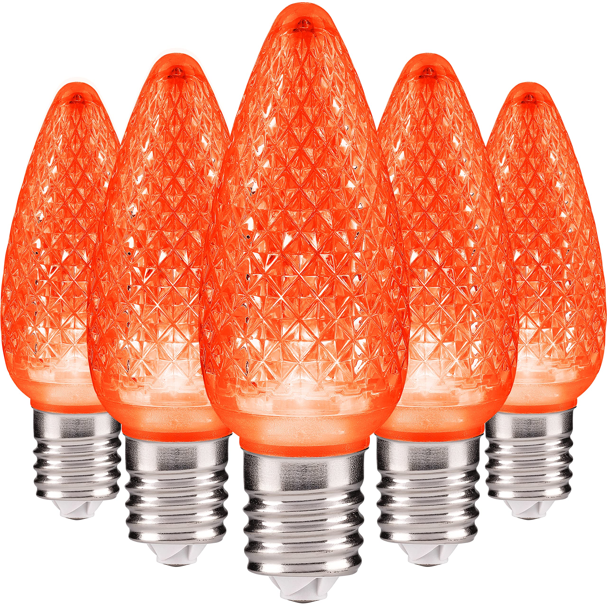 Hlo Lighting Set Of 500 Yellow C9 Faceted Led Christmas Light Bulbs For Indoor & Outdoor Use | Durable Replacement Bulbs