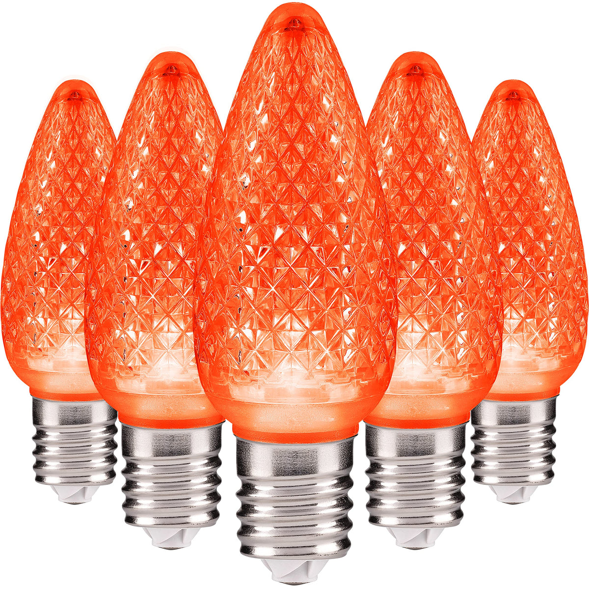 Hlo Lighting Set Of 25 Yellow C9 Faceted Led Christmas Light Bulbs For Indoor & Outdoor Use | Durable Replacement Bulbs