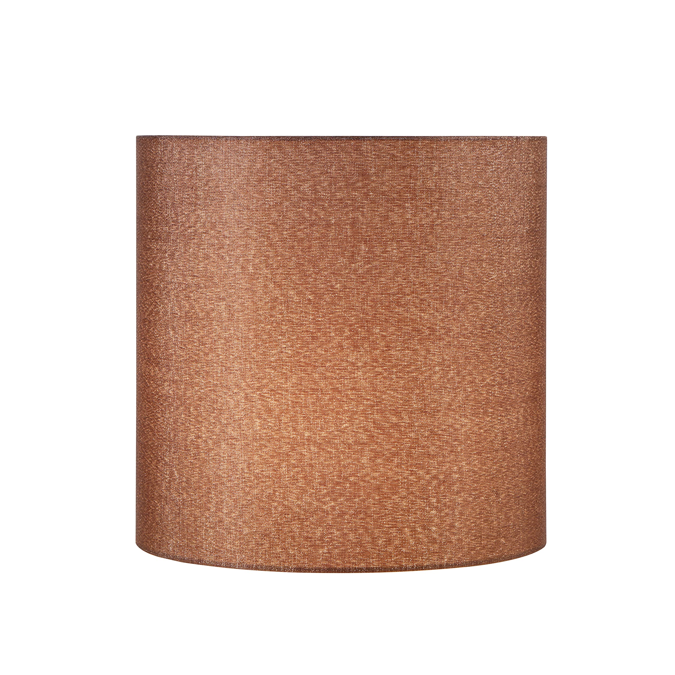 Aspen Creative 31607, Hardback Drum Contemporary Spider Lamp Shade, Gold & Dark Brown Burlap Texture Fabric, 12&quot; Top X 12&quot; Bottom X 12&quot; Height
