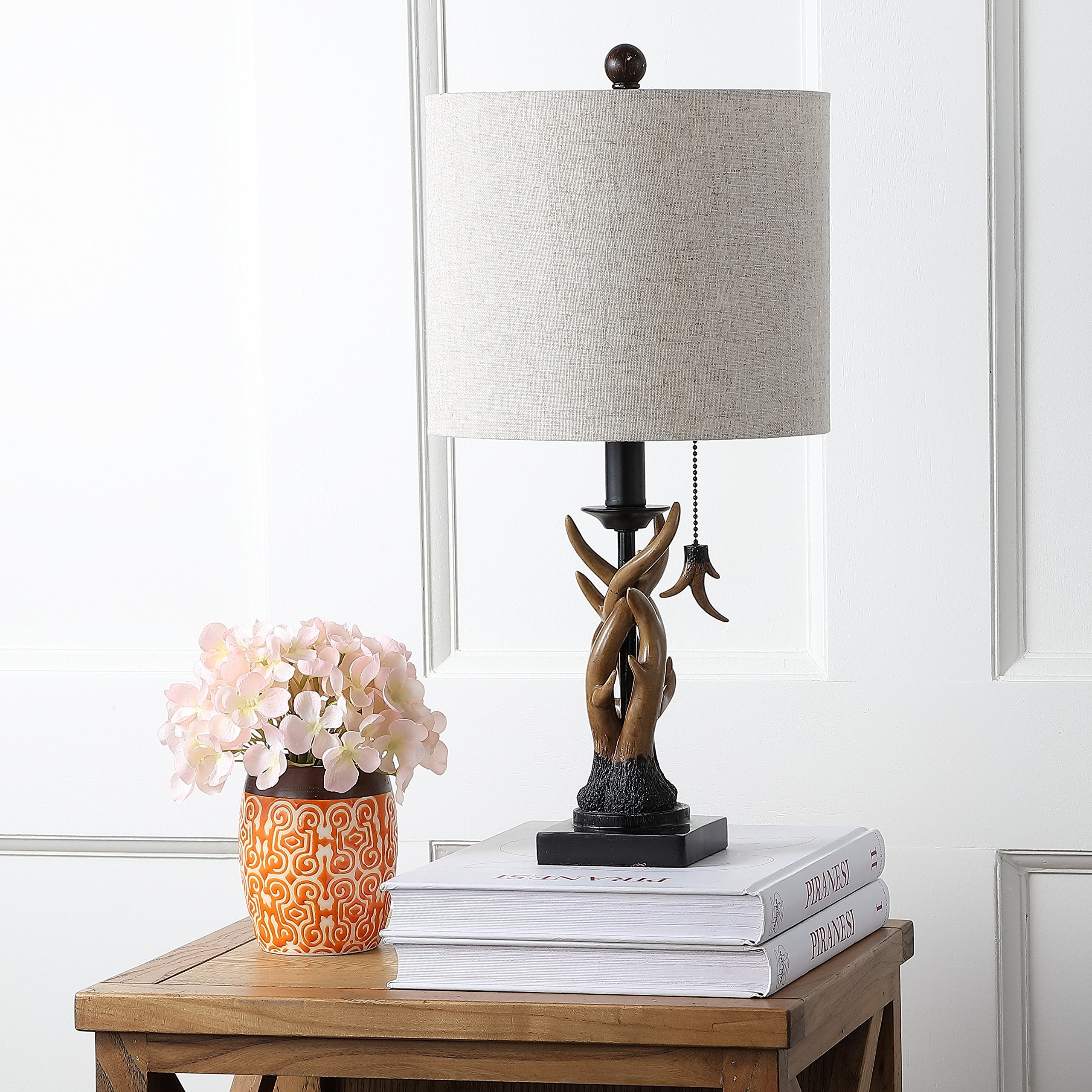 JONATHAN Y Mini LED Table Lamp, Resin, 20.5in, Farmhouse Style, Brown, Model JYL1031A