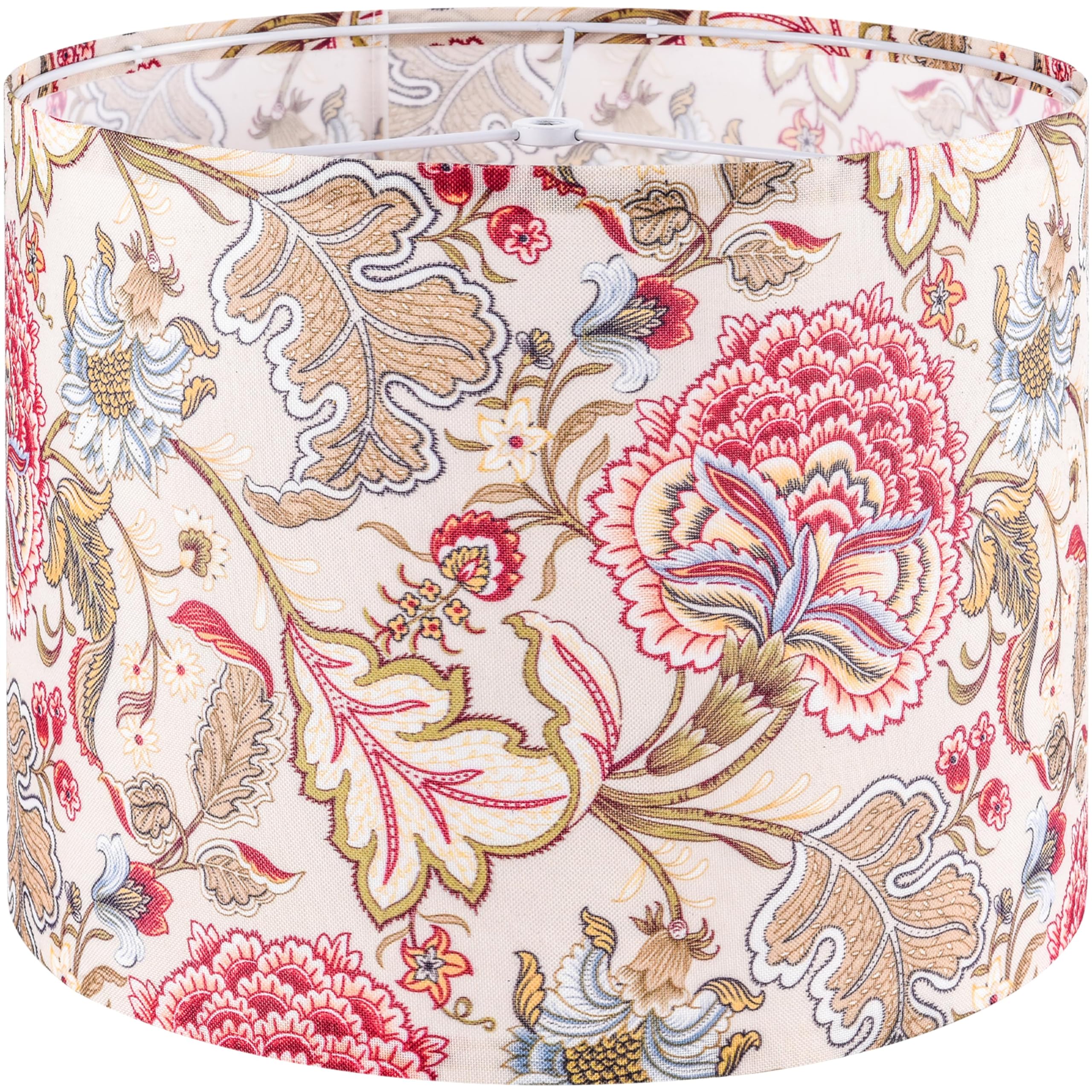 GOSO Medium Lampshade Polyester Fiber Printing Flowers And Plants Drum Lamp Shade For TableLamp,Floor Lamps,Diy Pendant Light,Wa