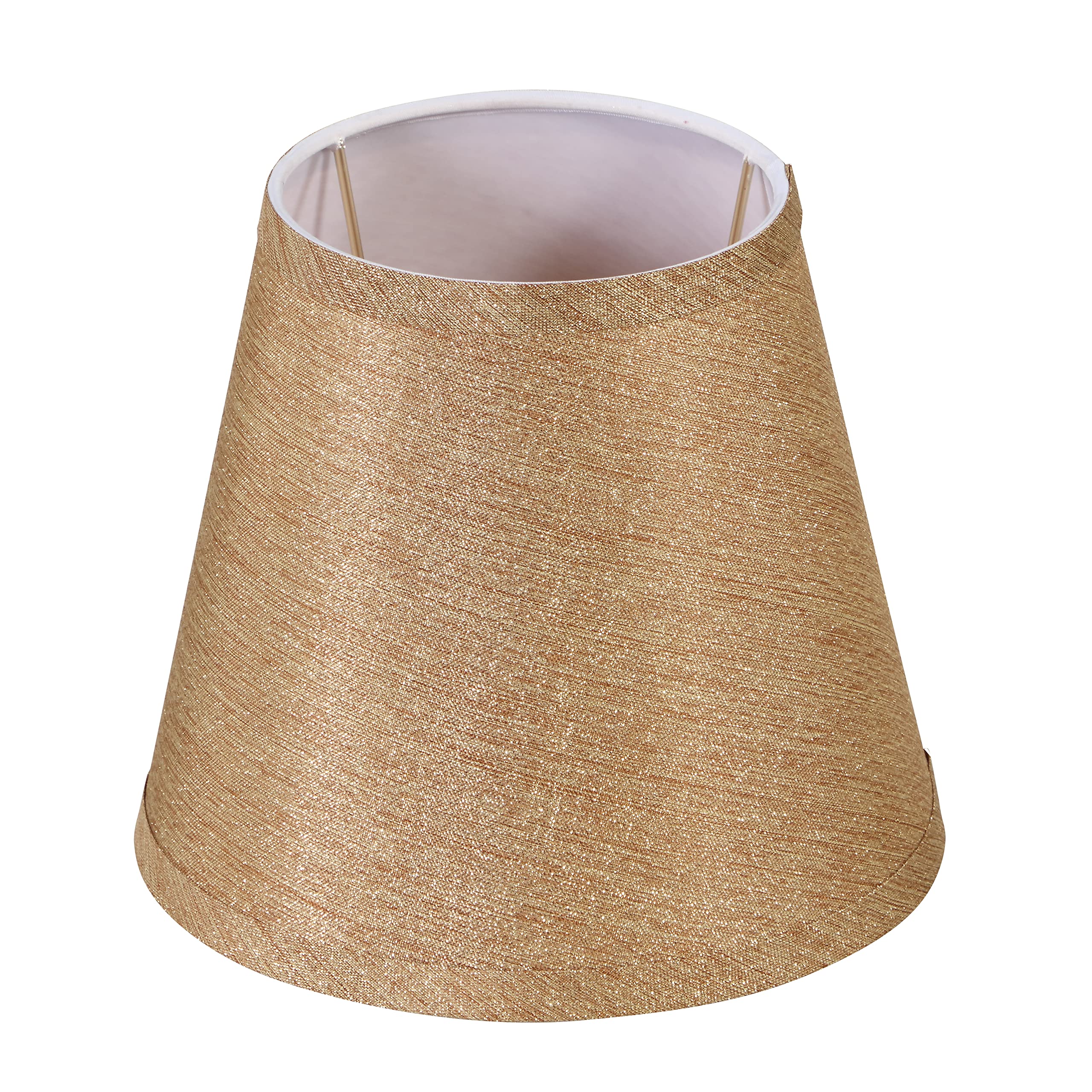 Aspen Creative 56026A, Empire Uno Lamp Shade, Gold Brown Burlap Textured Fabric, 5&quot; Top x 8&quot; Bottom x 7&quot; Slant Height, Slip UNO 33mm