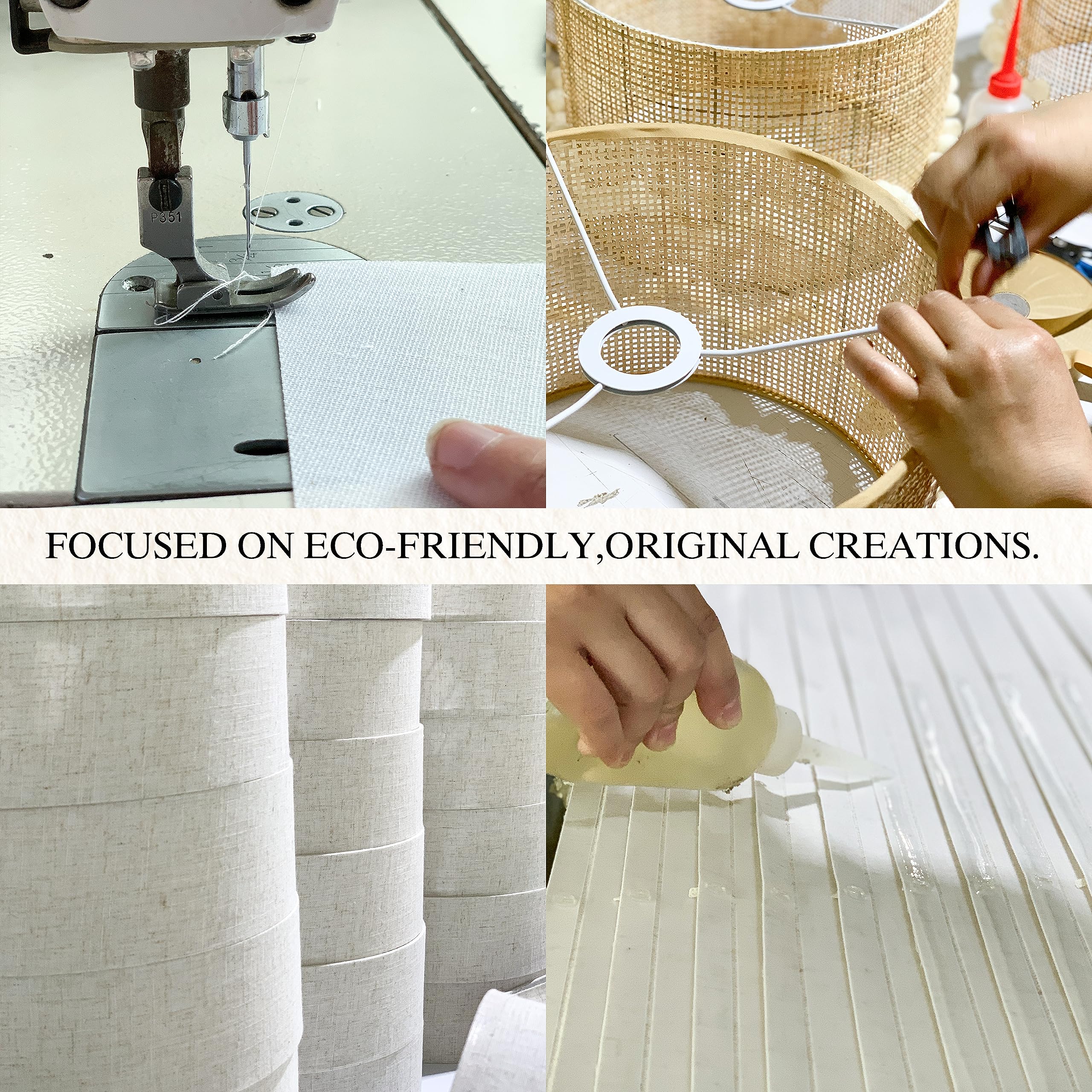 Go&So Natural Linen Medium Drum Lamp Shades 13'' Top X 13'' Bottom X 10'' High (Spider) Modern Beige Gray Lampshade For Table La