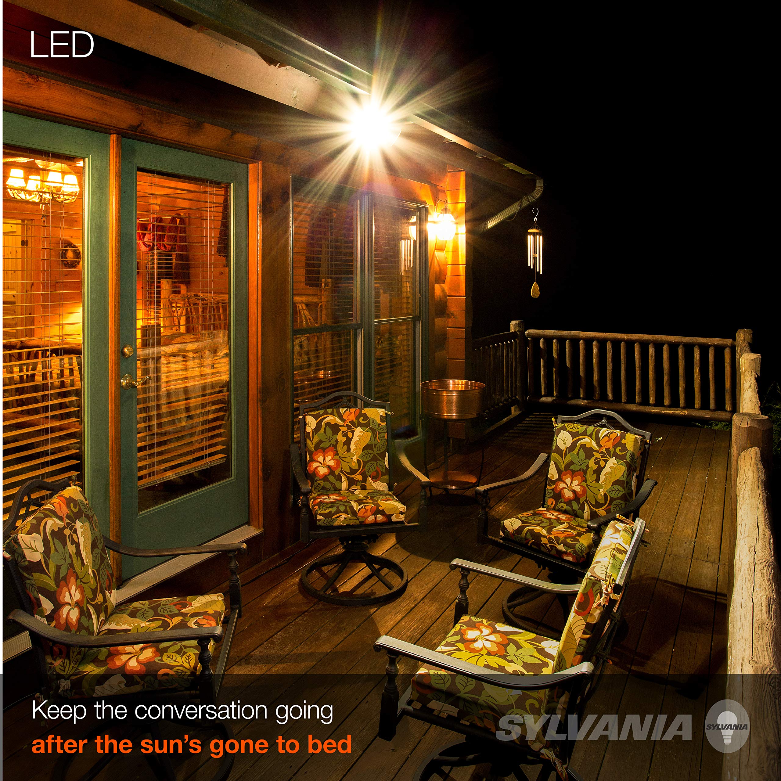 LEDVANCE Sylvania Night Chaser PAR38 LED Bulb, Dimmable, 2650 Lumens, 3000K, 2 Pack, White, Model 41358