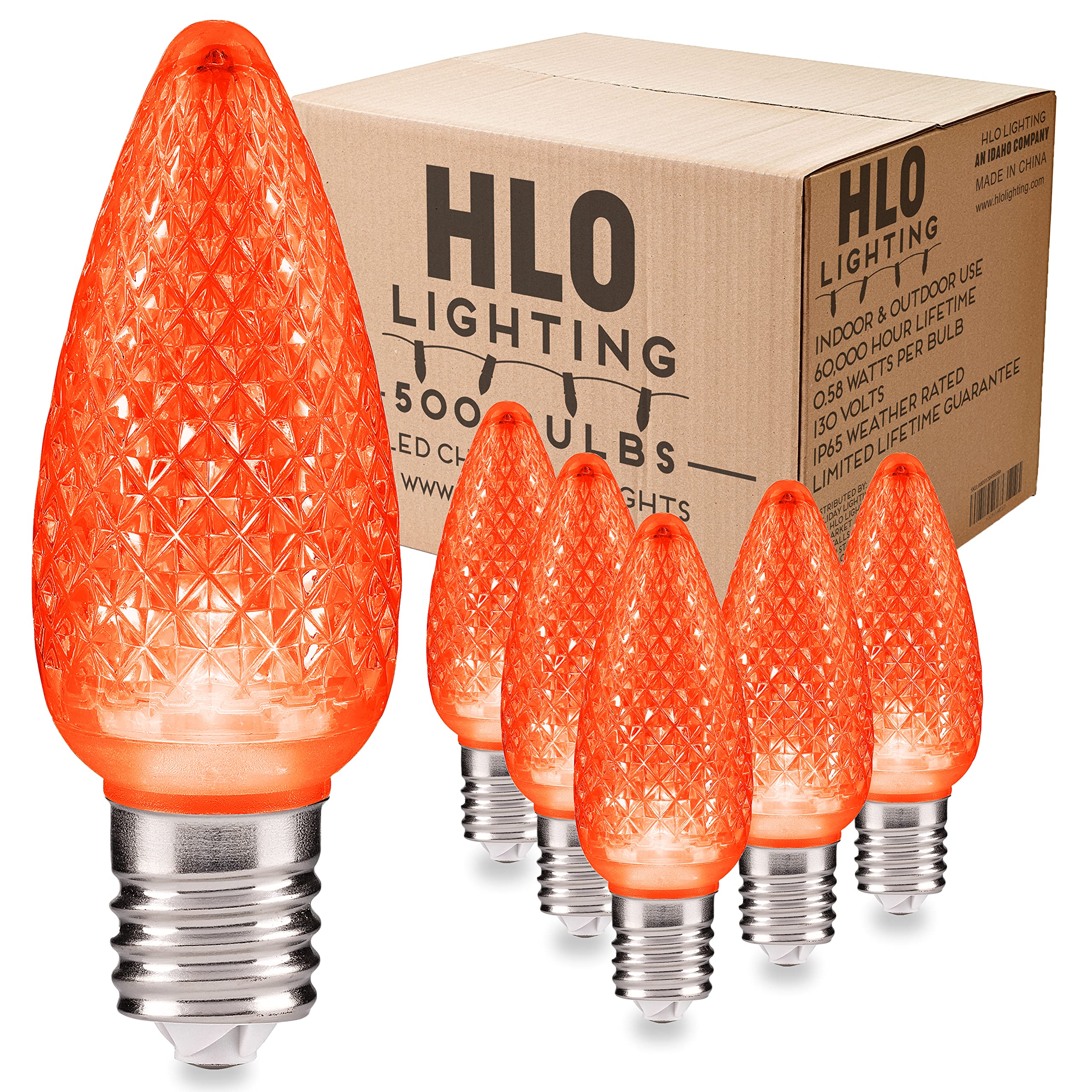 Hlo Lighting Set Of 500 Yellow C9 Faceted Led Christmas Light Bulbs For Indoor & Outdoor Use | Durable Replacement Bulbs