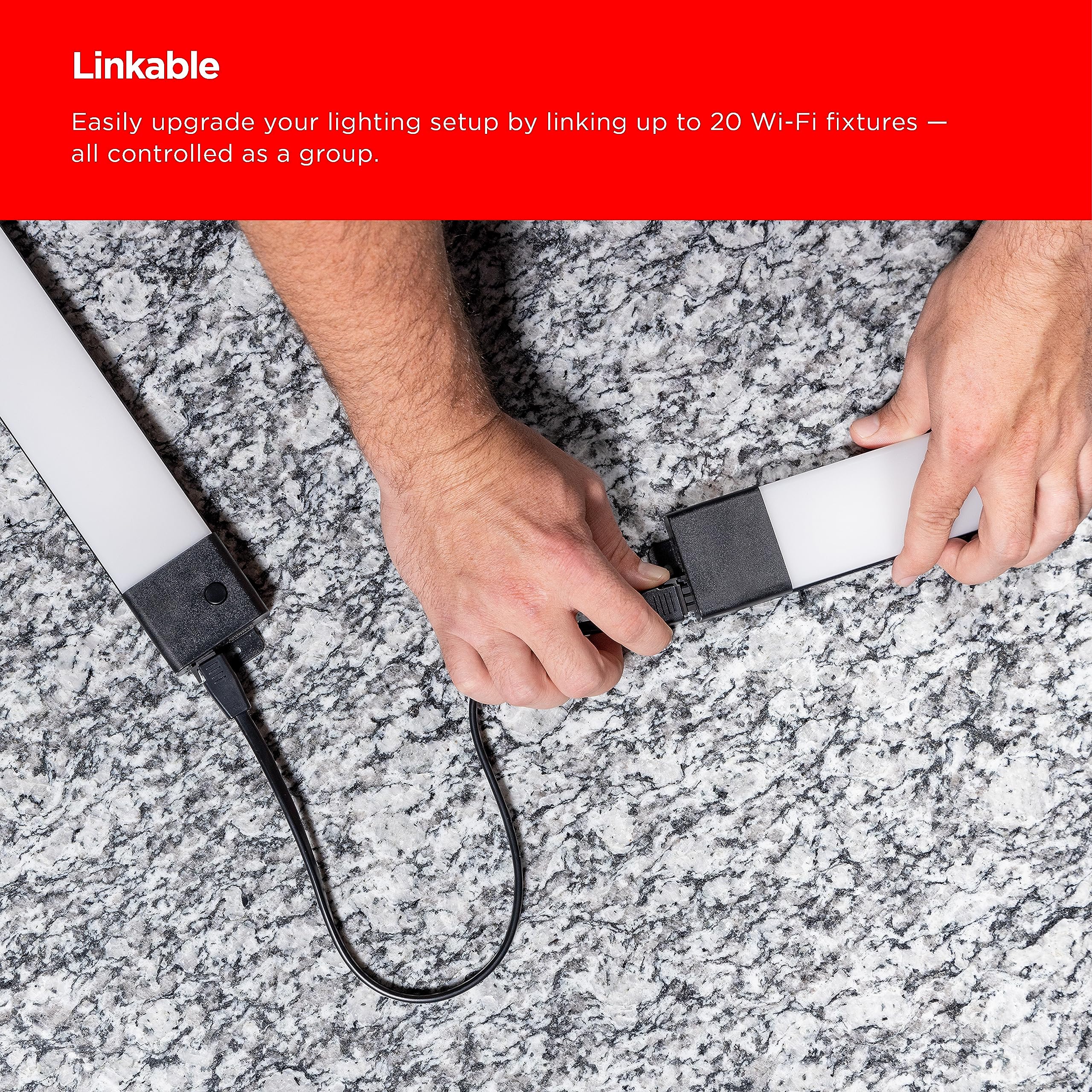 Ultrapro Wi-Fi Under Cabinet Lights, 24 Inch, Color Changing, Alexa & Google Assistant Compatible