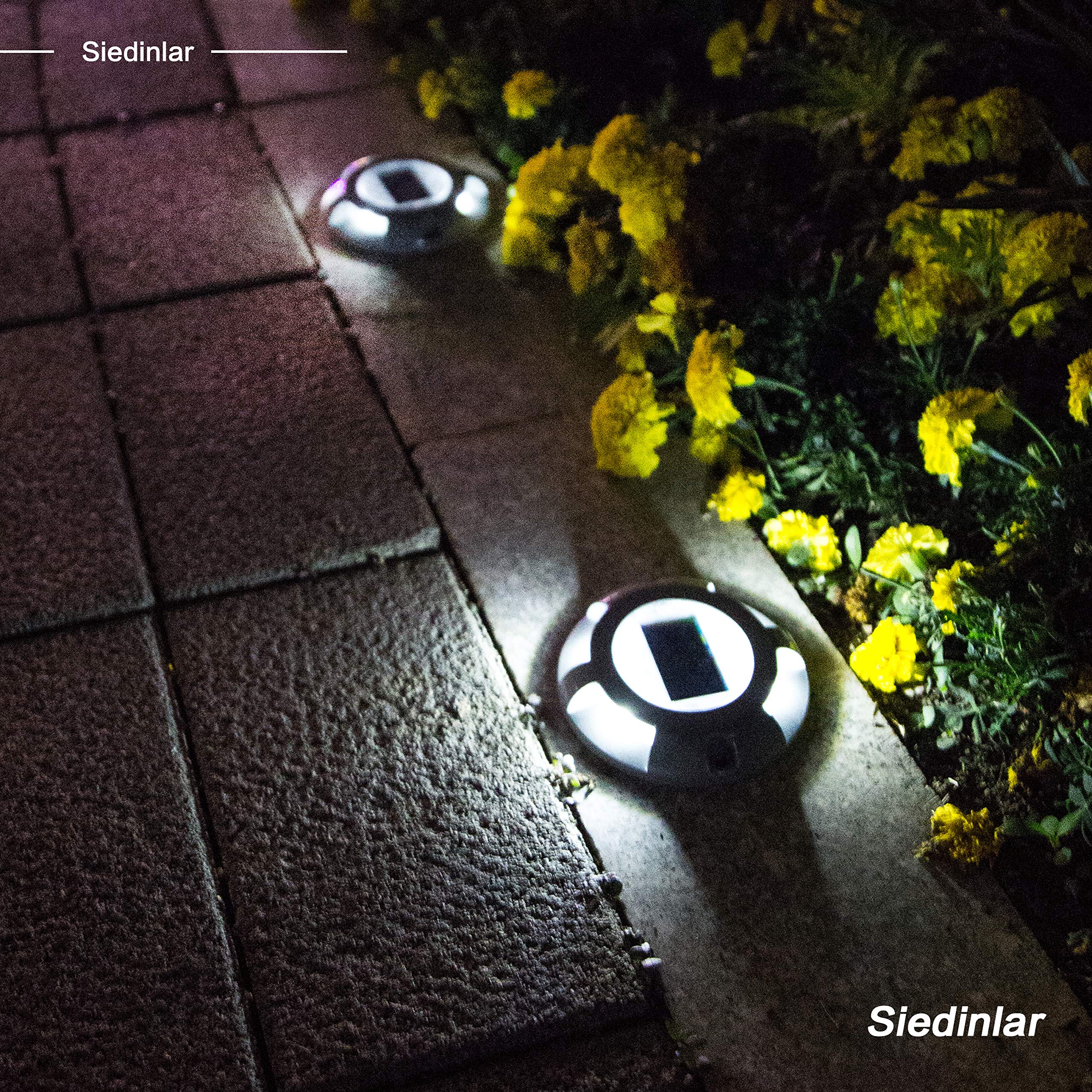 Siedinlar Solar Deck Lights Dock Driveway Light Led Solar Powered Outdoor Waterproof Road Markers For Step Sidewalk Stair Garden