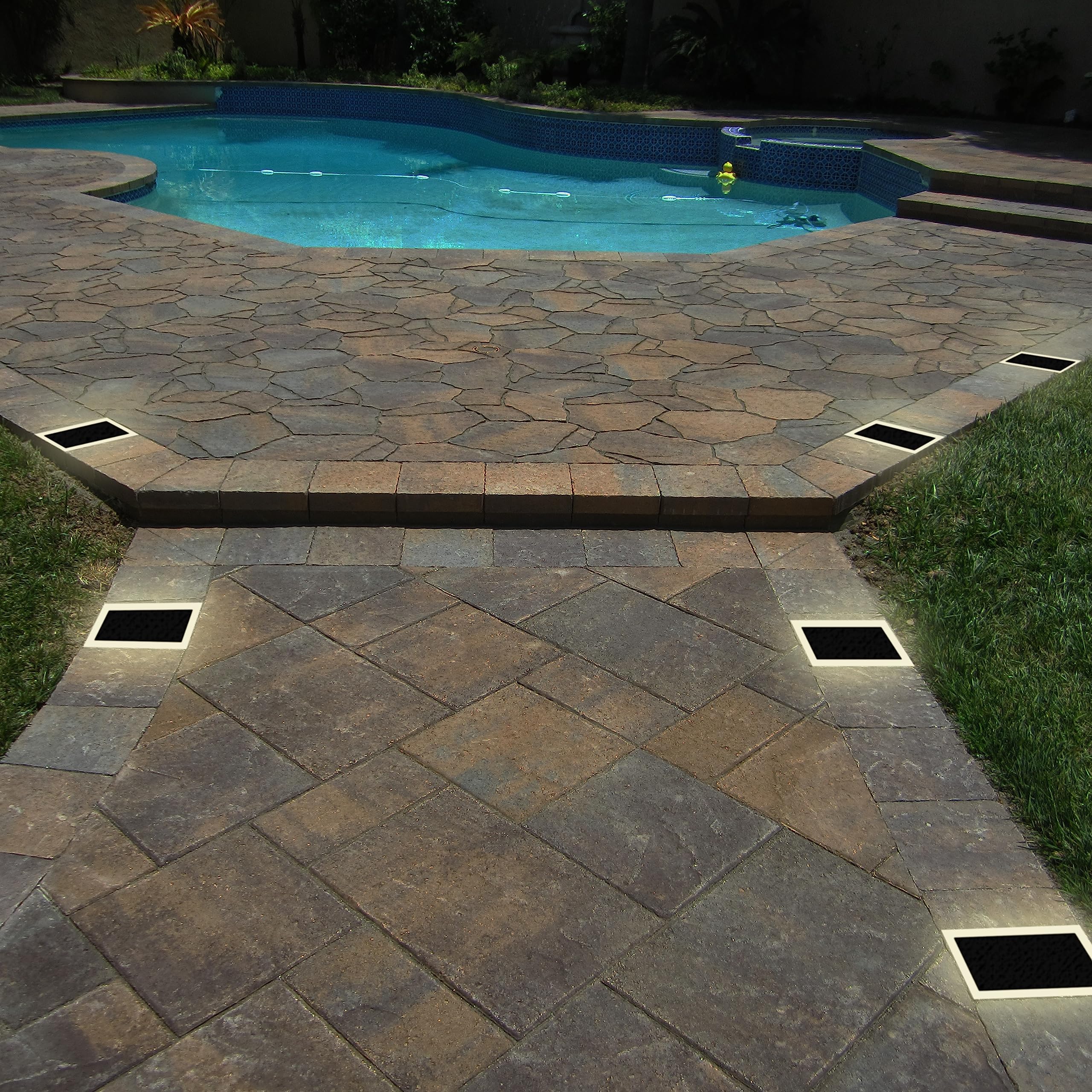 Lumengy Solar Paver Light 6?9 Inch  2700K  Up To 20 Hours Continuous Lighting  Stainless Steel  Thick Glass  Glare-Free Illumination For Driveways  Pathways & Garden  Waterproof & Drive-Over Rated