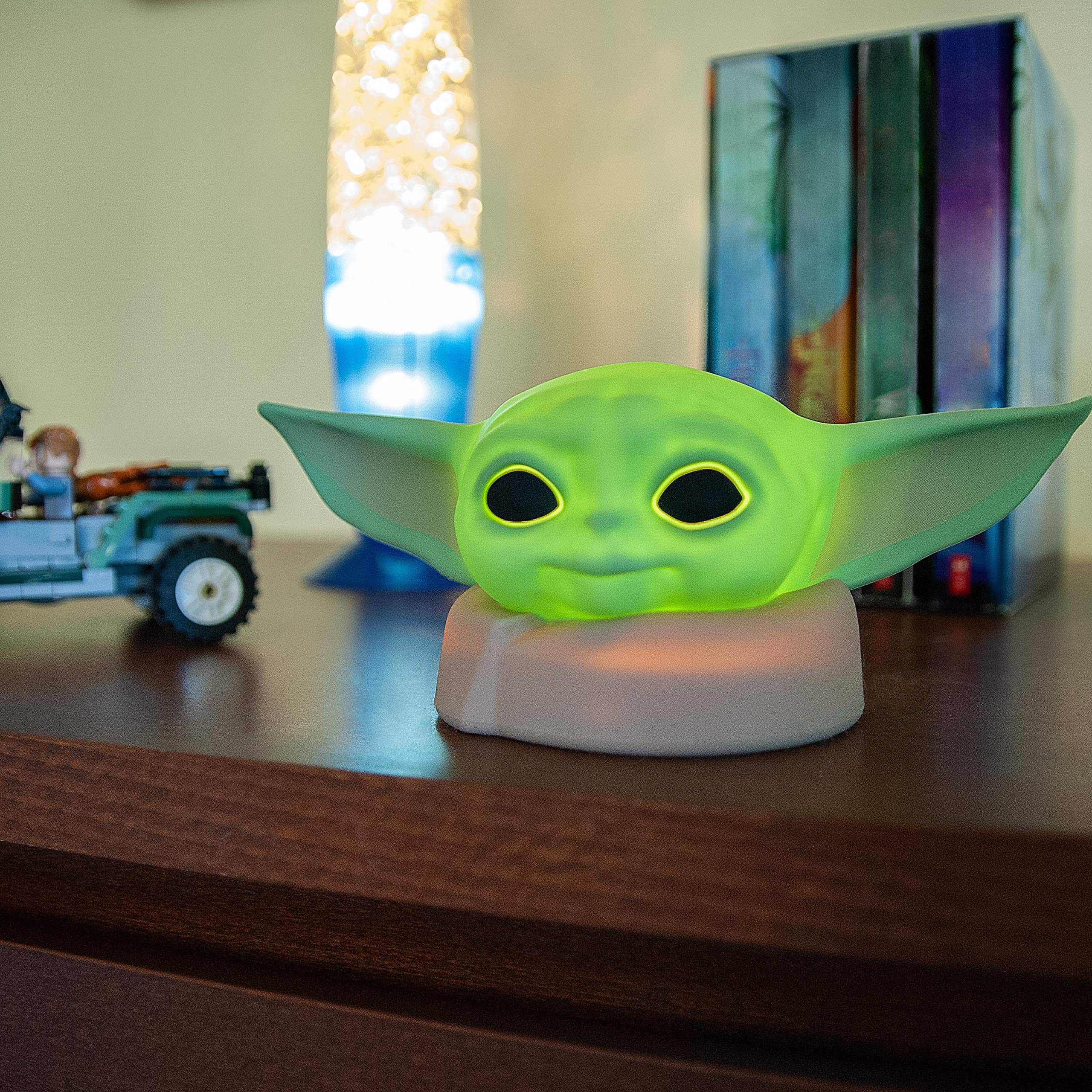 STAR WARS LED Squishy Night Light, Baby Yoda Lamp, Silicone, 51779, Green, Battery/USB Operated, Ideal for Bedroom, Game Room, Office