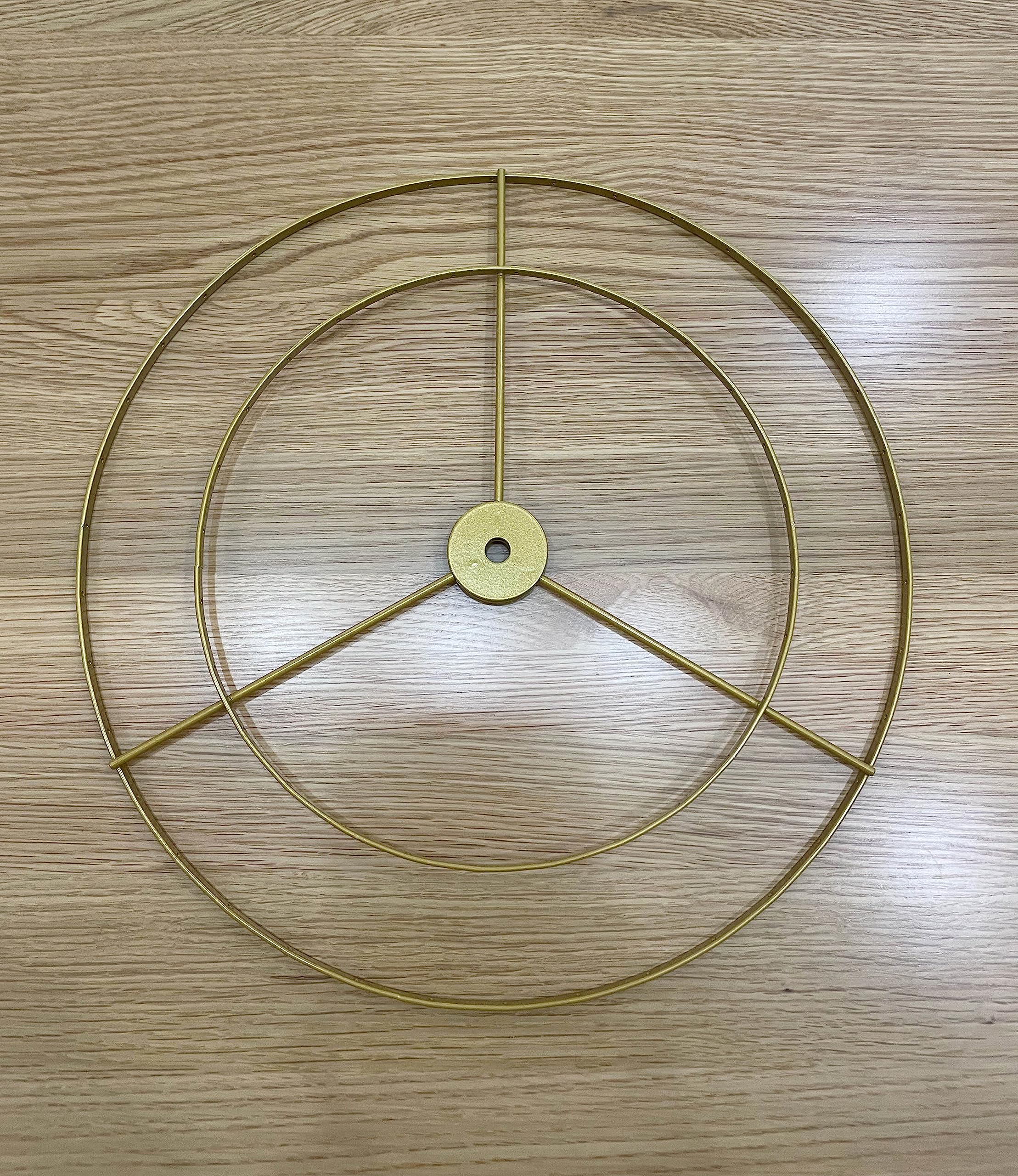 YISSEN DIY Lamp Shade Frame, Metal Wire Ring Support for E27 Chandelier, Gold, Model: ring35