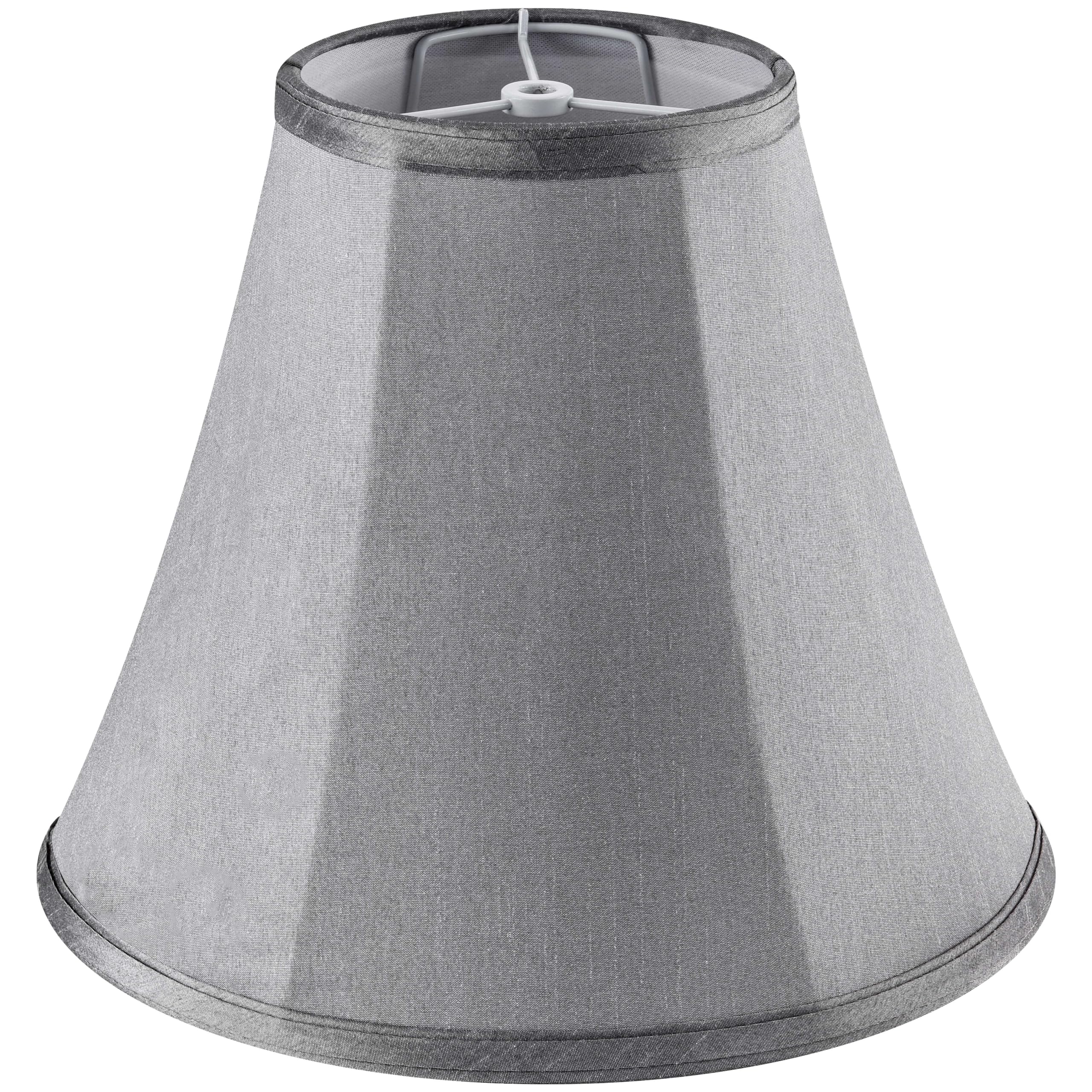 Grey Bell Lamp Shades Meduim Lamp Shade 6''Top x 13''Bottom x 10.6''High(Spider) Lampshade for Table&Bedside Lamp - Fabric Lamps