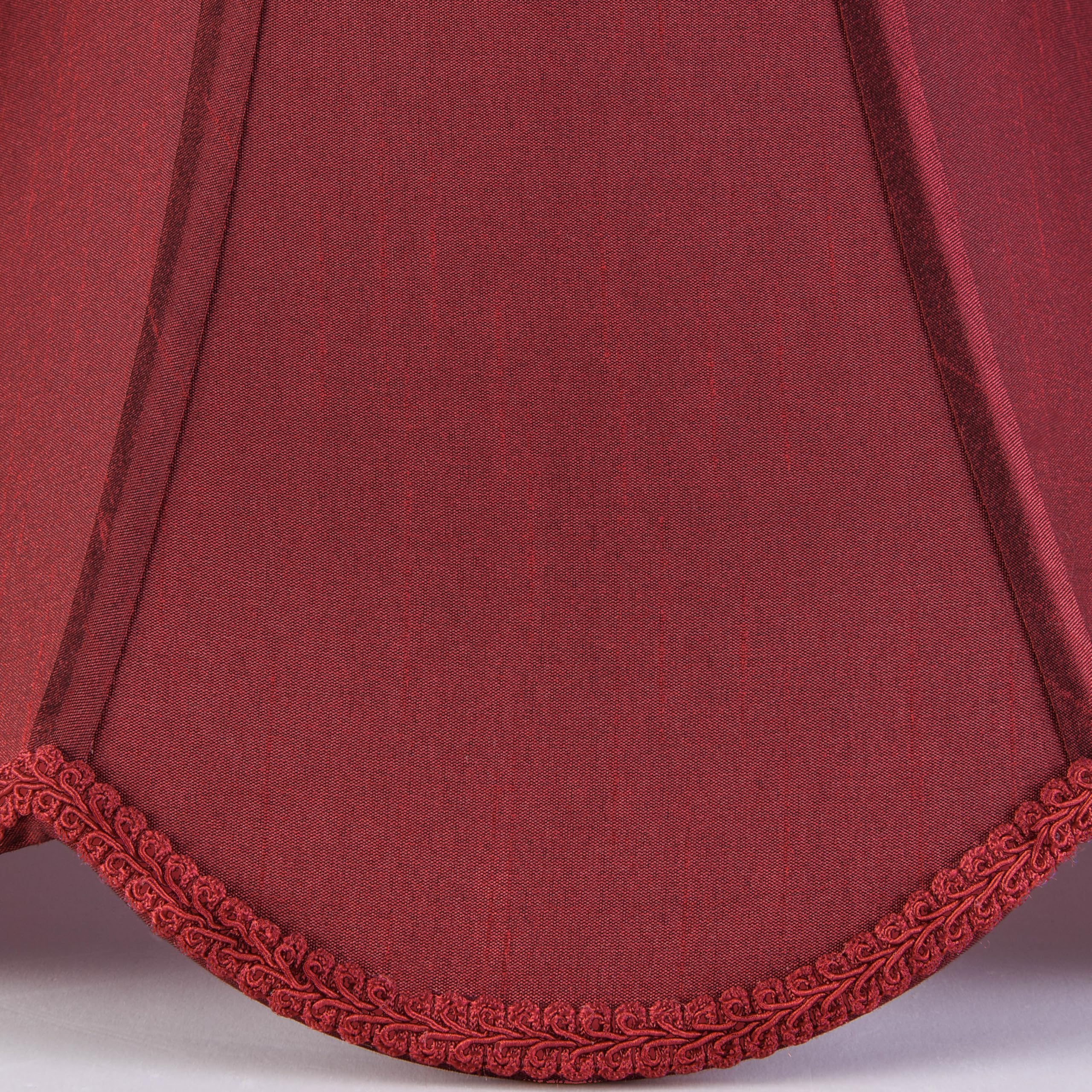 Go&So Burgundy Scalloped Lamp Shade Bell Lamp Shades Petal Edge Braid,6''Top X 13''Bottom X 10.6''High (Spider) Table Lamp Shade