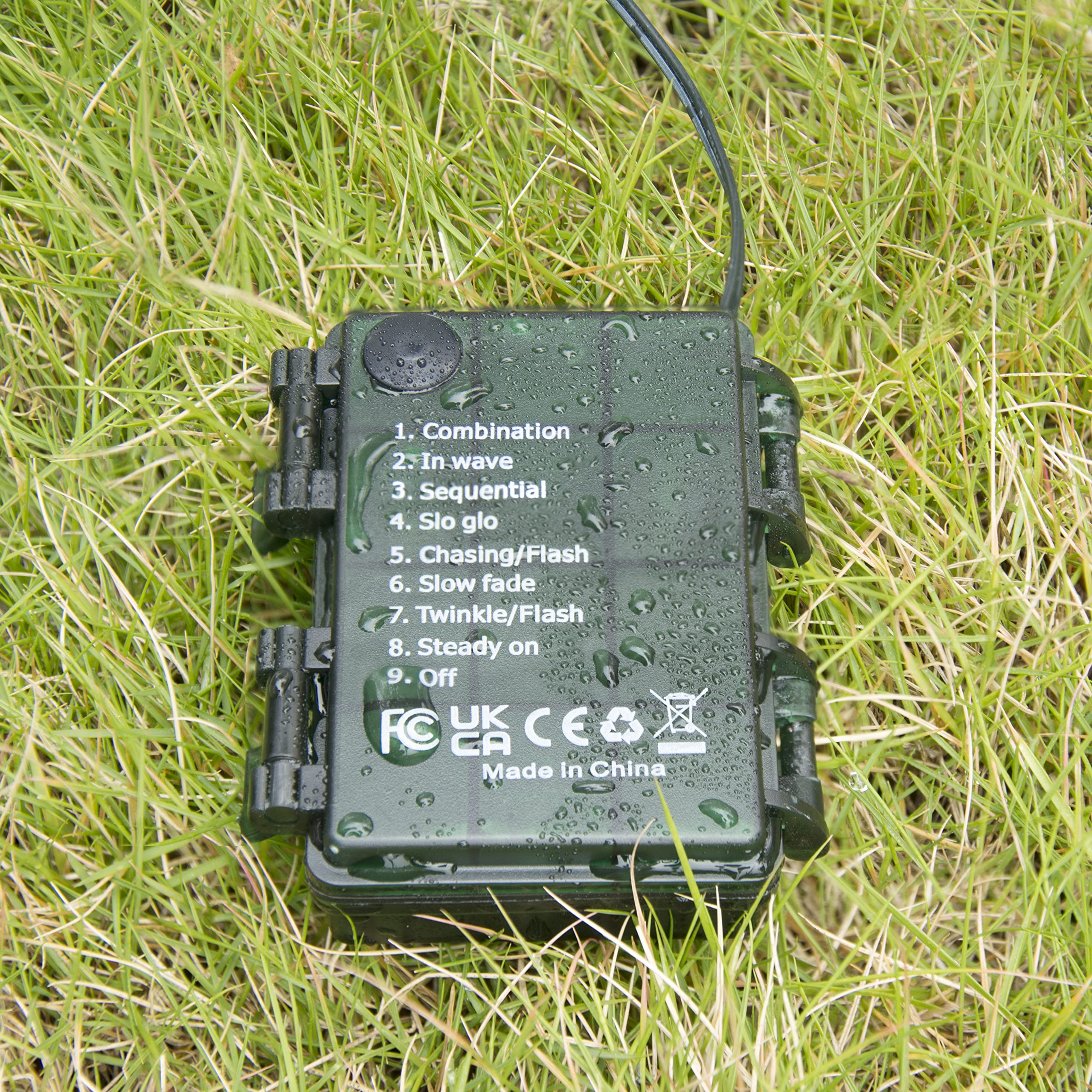 GHJ 100 LEDs Battery Operated Fairy Lights, Waterproof Indoor/Outdoor, Dark Green Cable, Remote Control, Model BDB-100-L