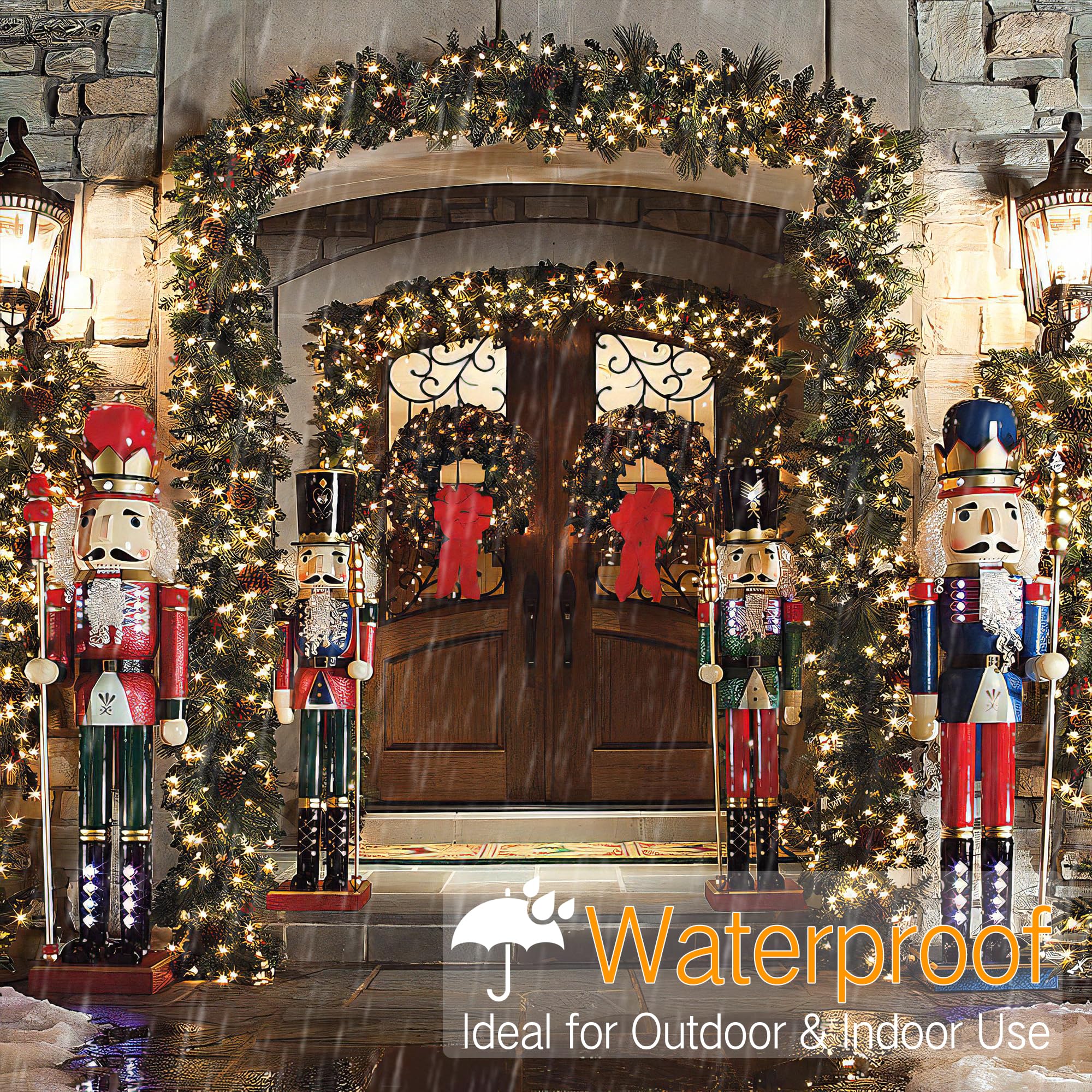 Brizled Christmas Lights 100 LED Warm White 33ft Steady On Connectable UL Certified Model I3-100-4