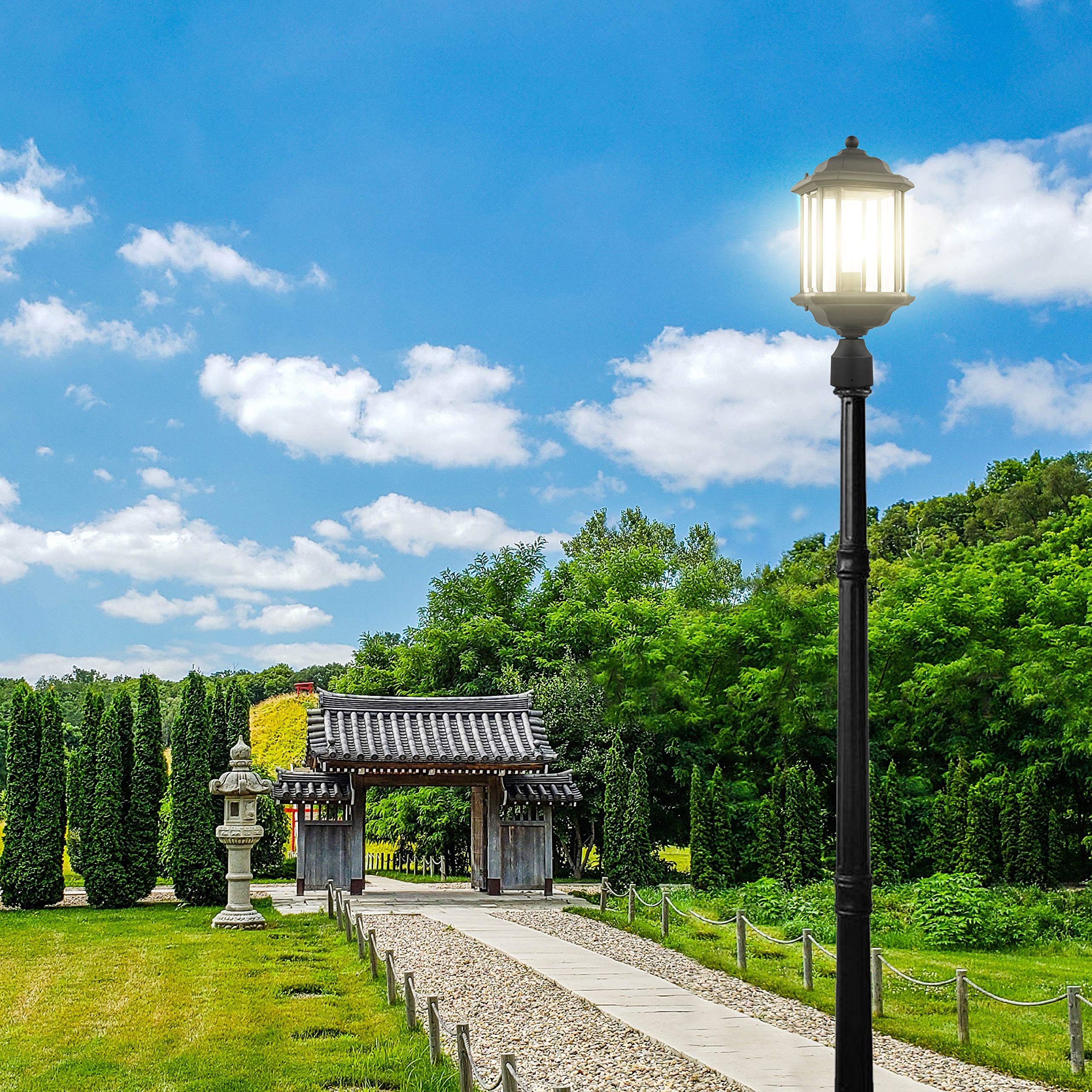 Sea Gull Lighting 82029-12 Kent Outdoor Post Lantern Outside Fixture, One - Light, Black