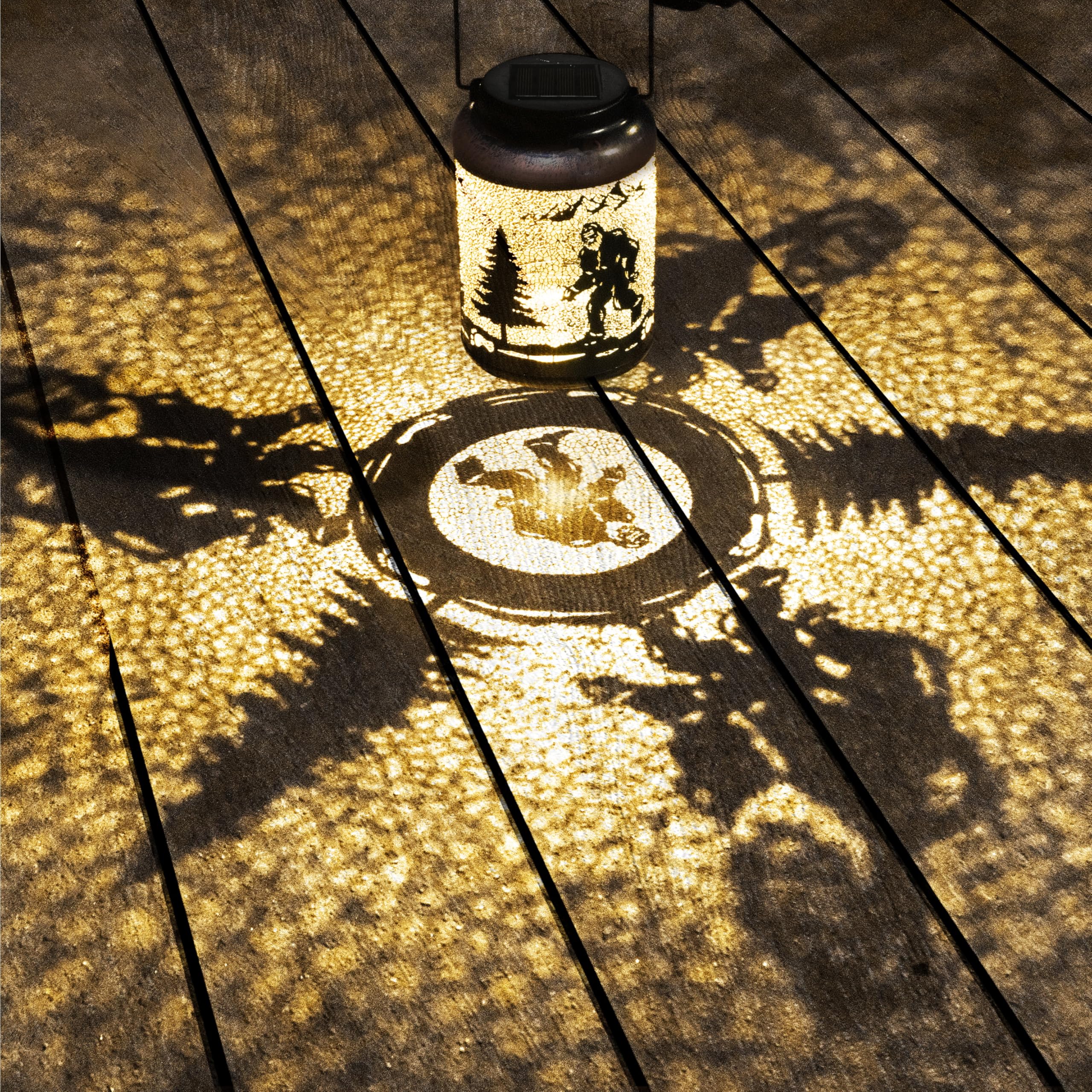 Litray Bigfoot Solar Lantern - IP65 Waterproof LED Metal Light, 6.69" Copper - Perfect for Patio, Pathway, or Tabletop Decor