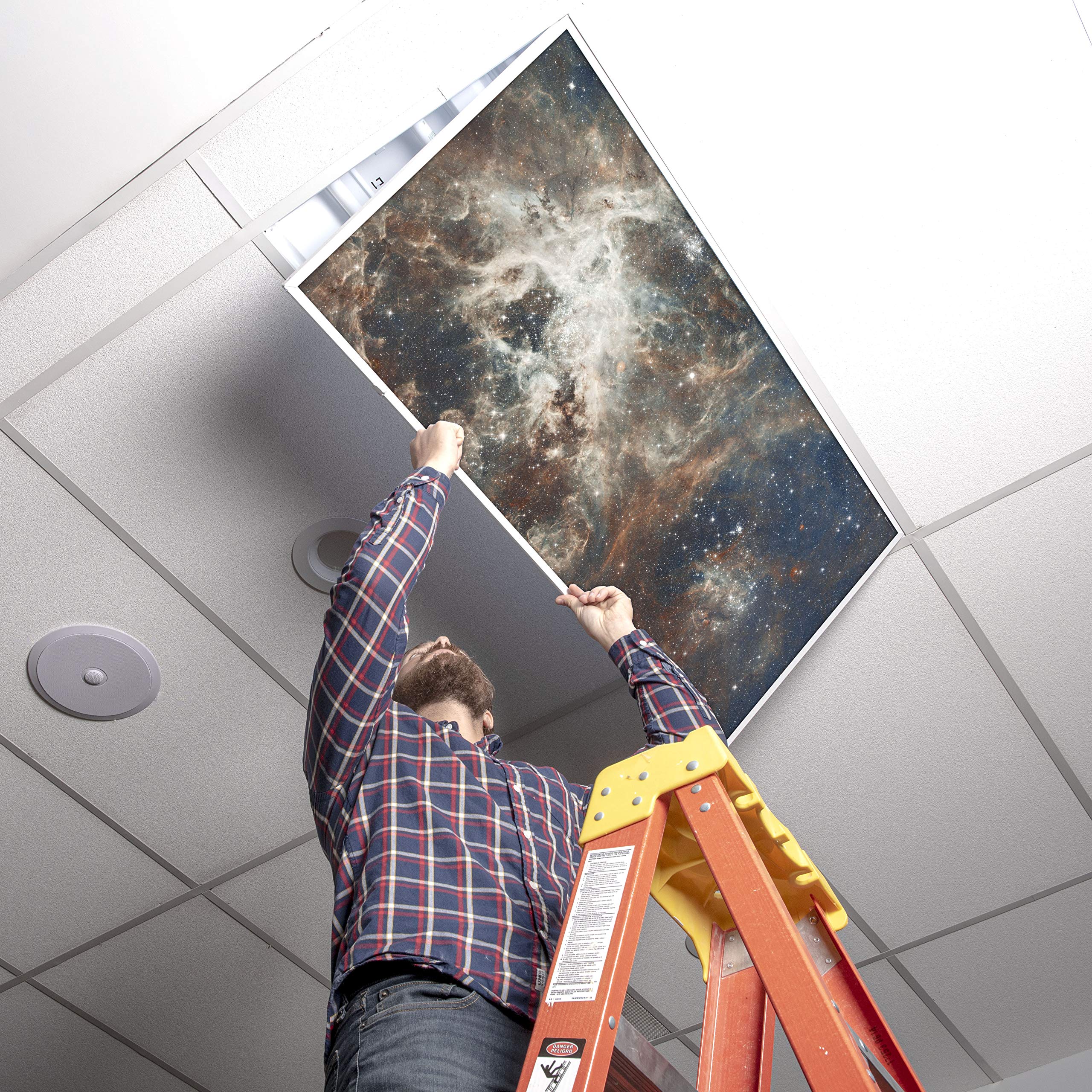OCTO LIGHTS Fluorescent Light Cover enhanced Backlit Film 2x4 22.38inx46.5in Star Cluster NGC 2060 1pk