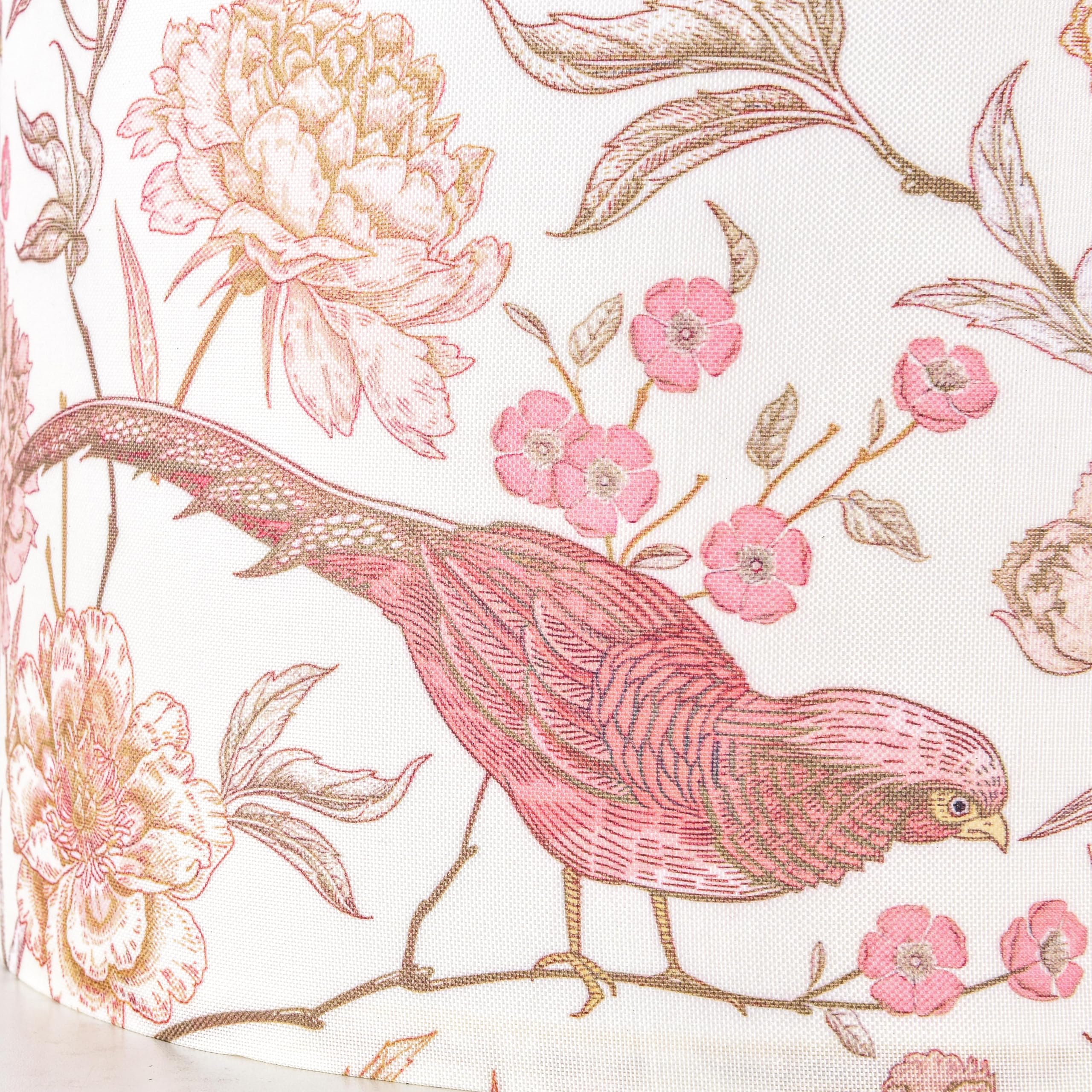 Go&So Tall Drum Lamp Shade, Birds And Flowers Printed Lamp Shades Set Of 2 Lamp Shades For Table Lamps, 9.8'' Top X 9.8'' Bottom