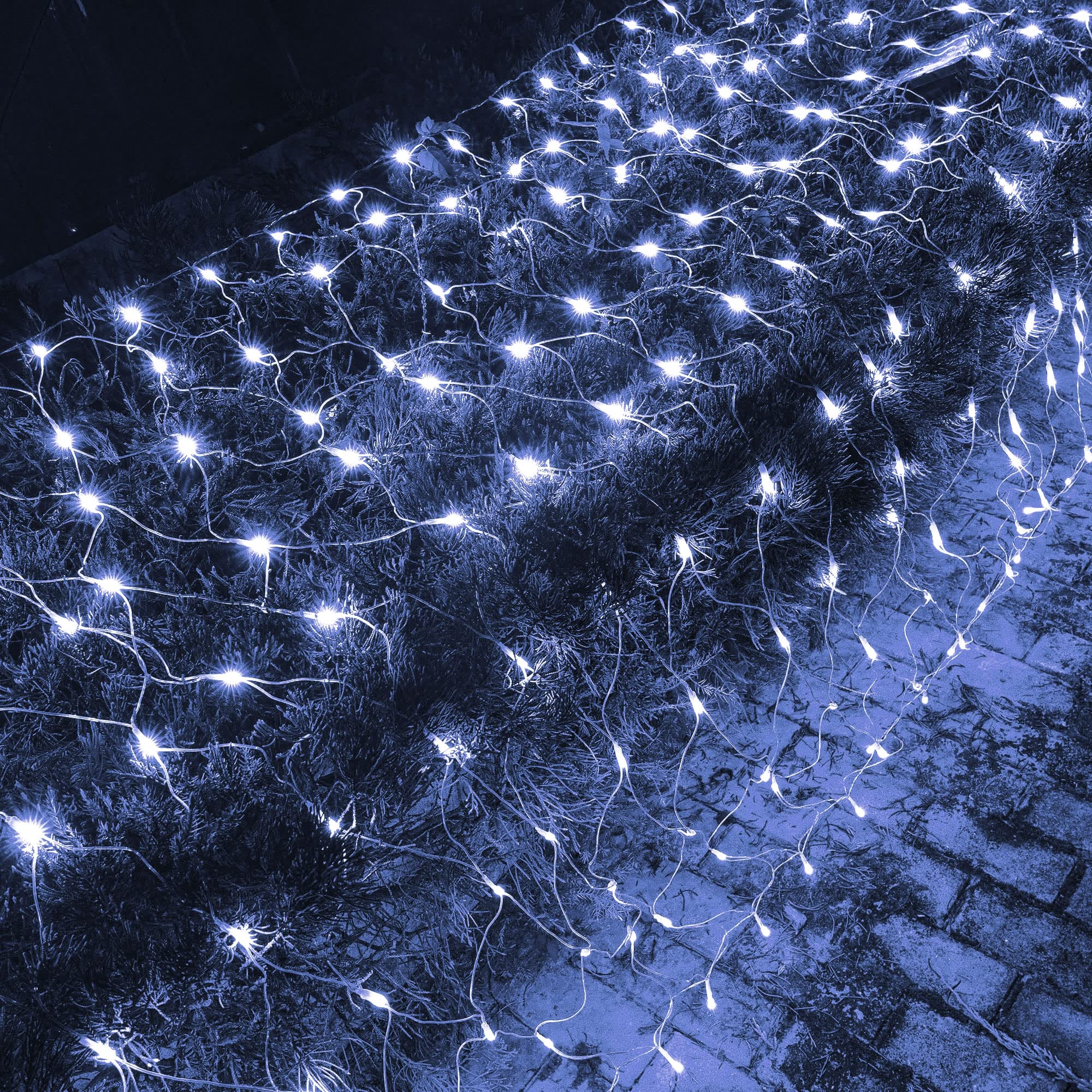 Dazzle Bright 360 LED Net Lights, 12FT x 5FT Waterproof String Lights, White, 8 Modes for Indoor/Outdoor Xmas Decor