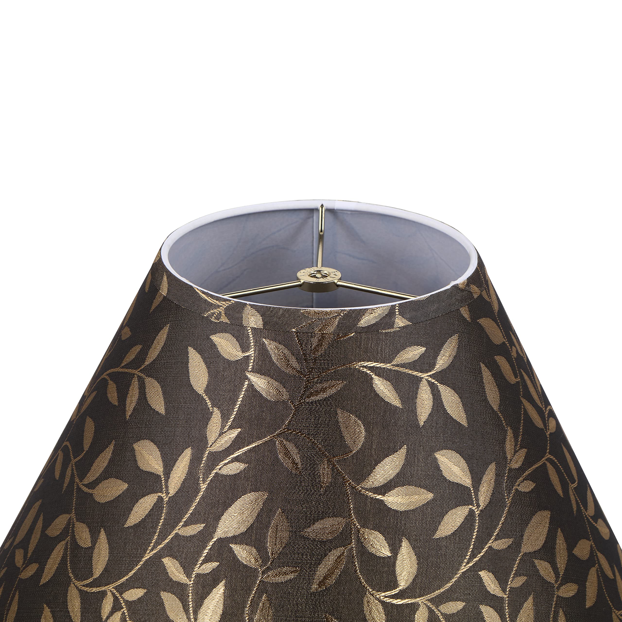 Aspen Creative 32083, Hardback Empire Transitional Spider Brown Lamp Shade, 7&quot; Top X 18&quot; Bottom X 12-1/2&quot; Slant