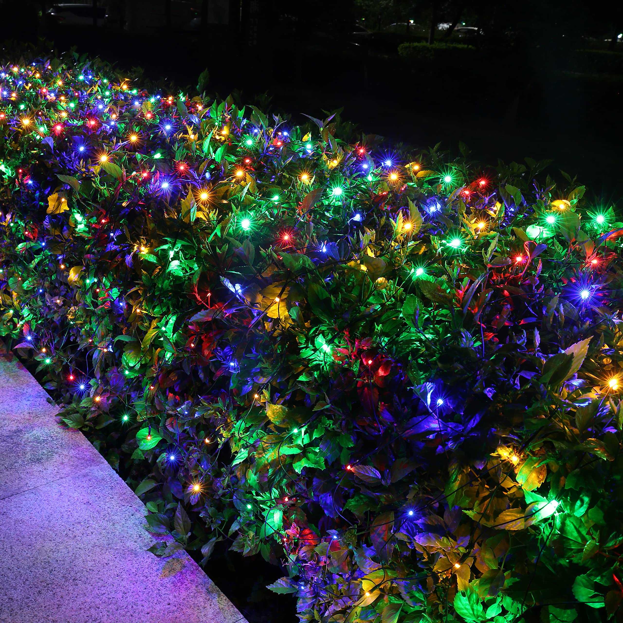 12ft x 5ft 360 LED Christmas Net Lights  8 Modes Waterproof With Timer Low Voltage Connectable Mesh Lights for Trees  Bushes  Shurb  Garden  Outdoor Decoration(2 Pack  Green Wire  Multi-colored)