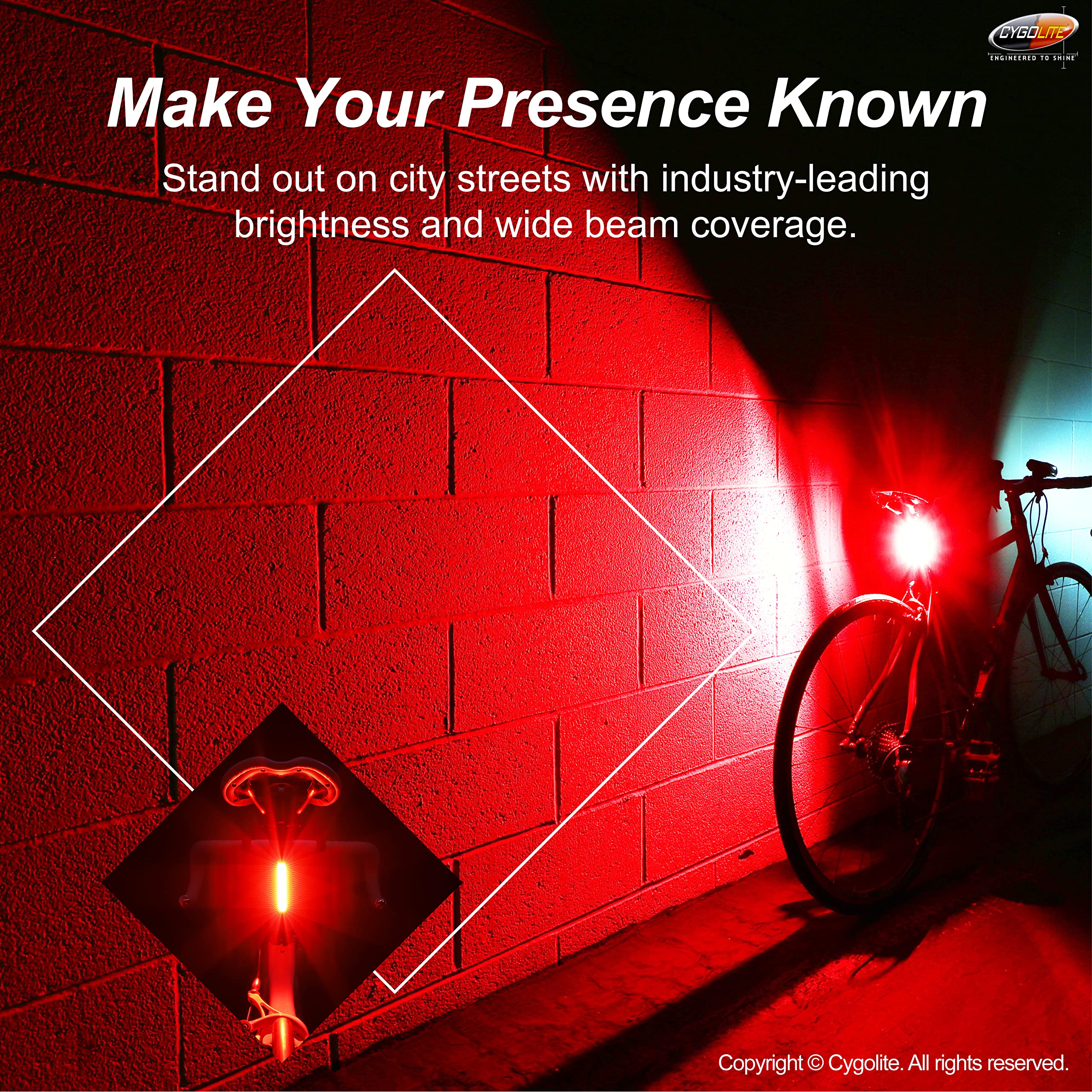 Cygolite Hotrod – 120 Lumen Bike Tail Light - 7 Night & Daytime Modes– Wide Beam Cob Leds – Ip64 Water Resistant – Usb Rechargeable–Great For Busy Roads, Black, Red, Compact