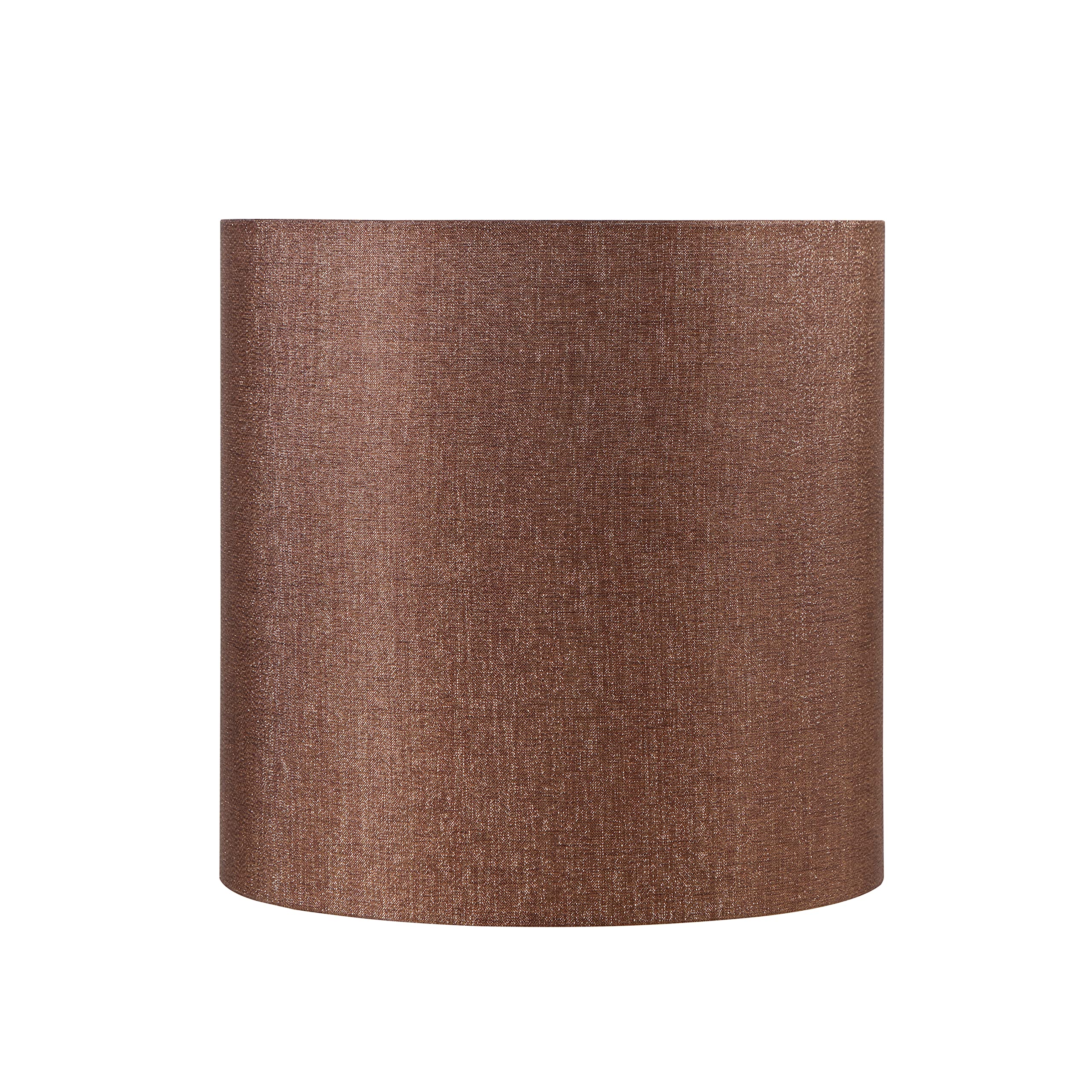 Aspen Creative 31607, Hardback Drum Contemporary Spider Lamp Shade, Gold & Dark Brown Burlap Texture Fabric, 12&quot; Top x 12&quot; Bottom x 12&quot; Height