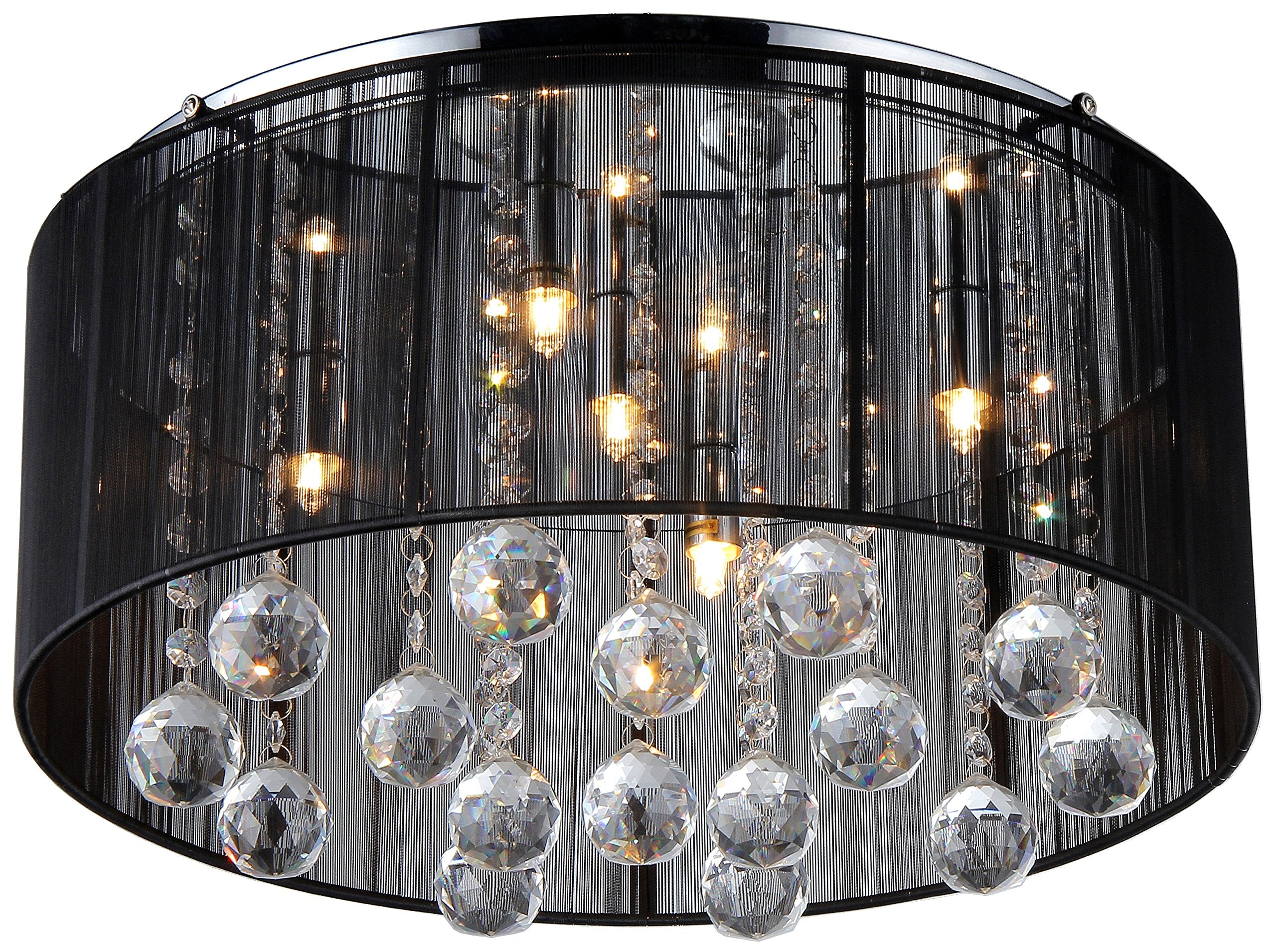 Warehouse Of Tiffany Jasmine Crystal Chandelier,Black, 9&quot;