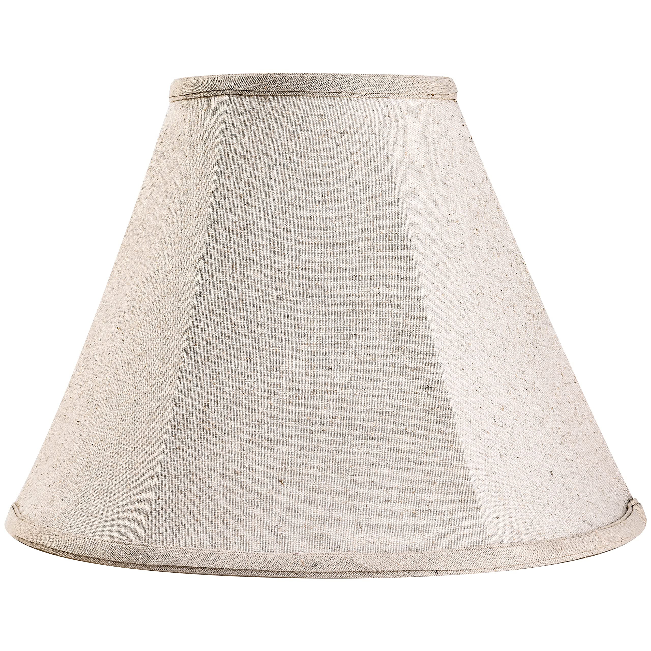 GO&SO Small Beige Lamp Shade for Table Lamps-Bell Bedside Lampshade-5.9x13.4x10.6inch (Spider) Natural Linen Lampshades Replacem