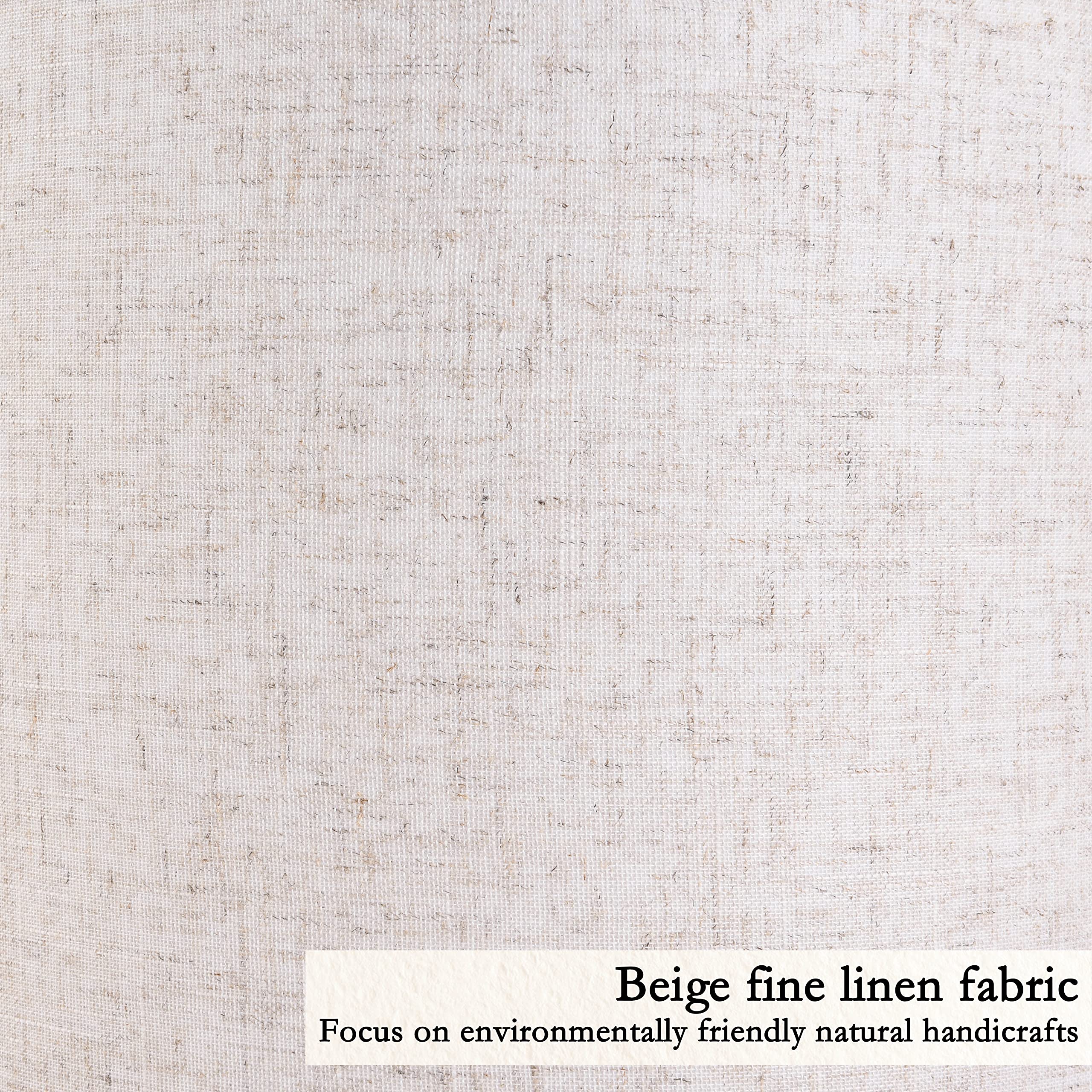 Go&So Natural Linen Medium Drum Lamp Shades 13'' Top X 13'' Bottom X 10'' High (Spider) Modern Beige Gray Lampshade For Table La