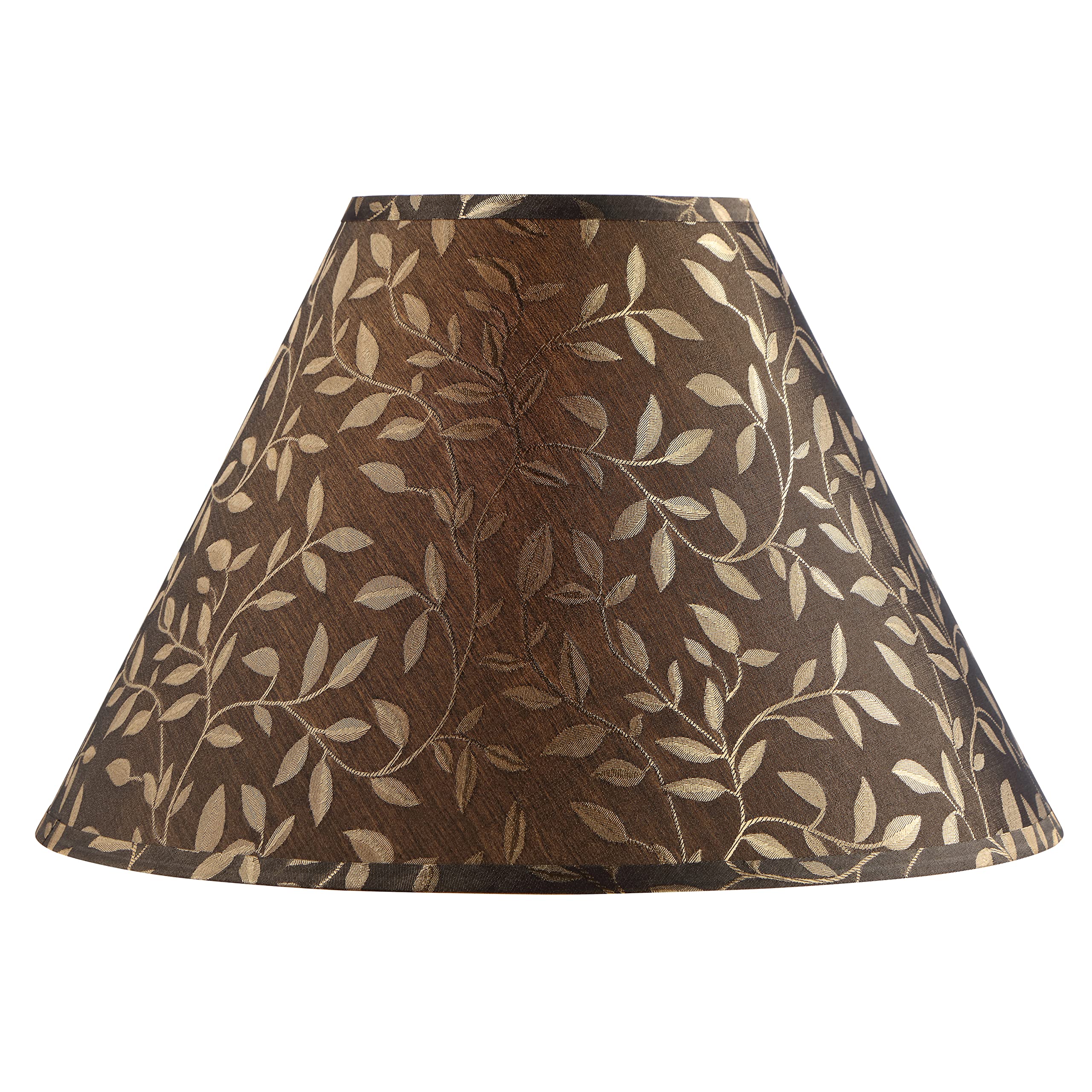 Aspen Creative 32083, Hardback Empire Transitional Spider Brown Lamp Shade, 7&quot; Top X 18&quot; Bottom X 12-1/2&quot; Slant
