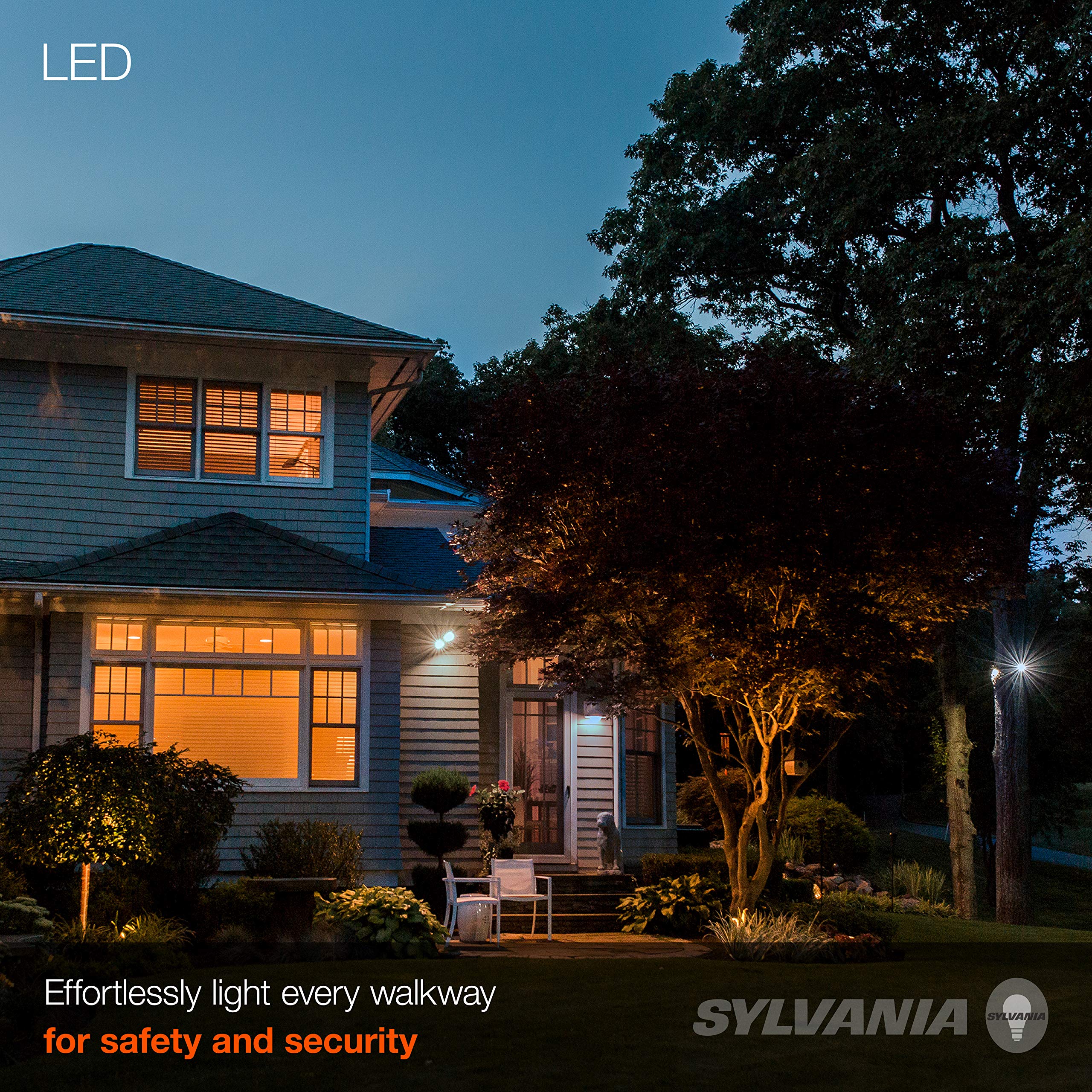 Ledvance Sylvania Night Chaser Led Par38 Light Bulb, 250W = 23W, 22 Year, Dimmable, Super Bright 2650 Lumens, Wet Rated, 5000K,