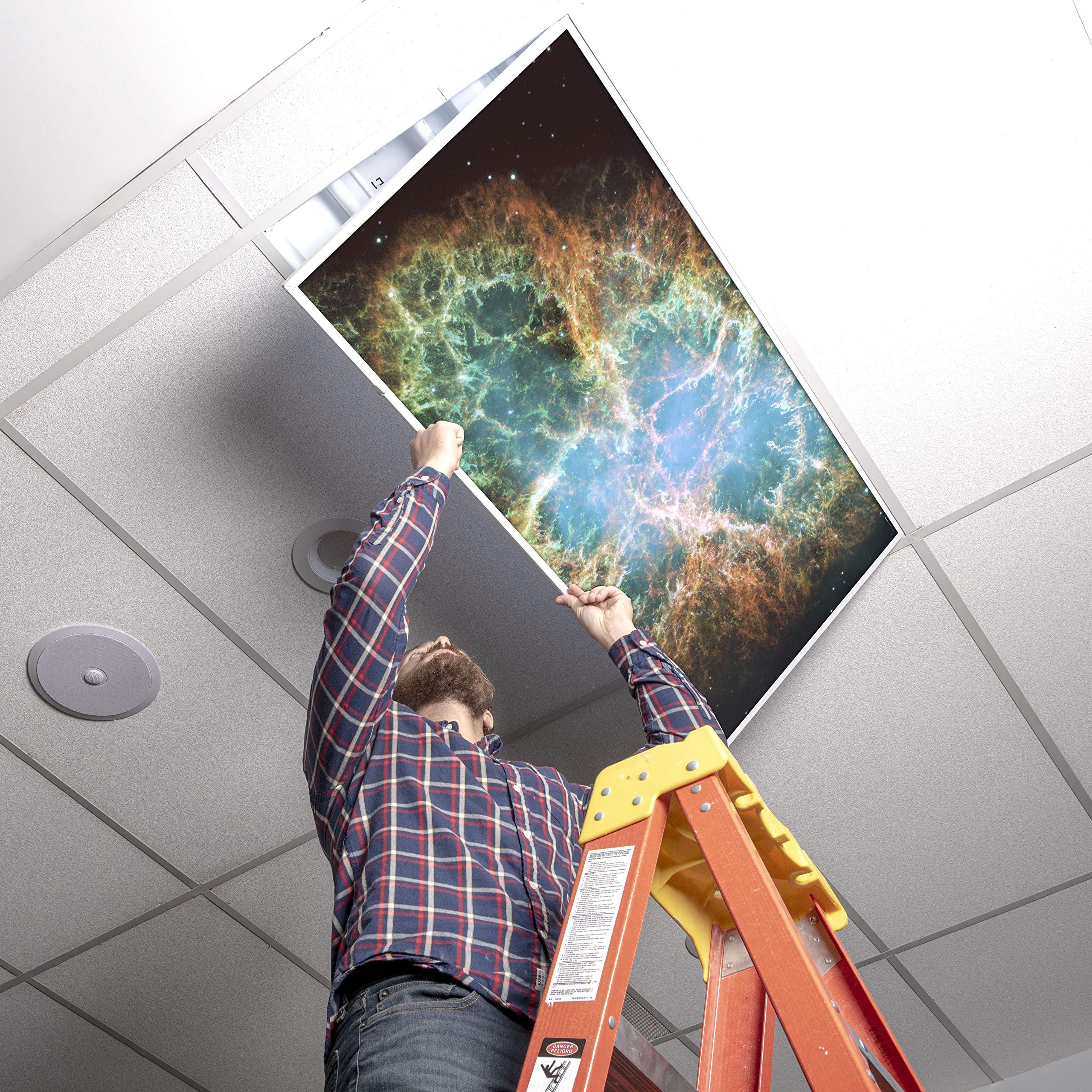 OCTO LIGHTS Fluorescent Light Cover - Backlit Film Insert 2x4 (22.38inx46.5in) Crab Nebula, Pack of 1