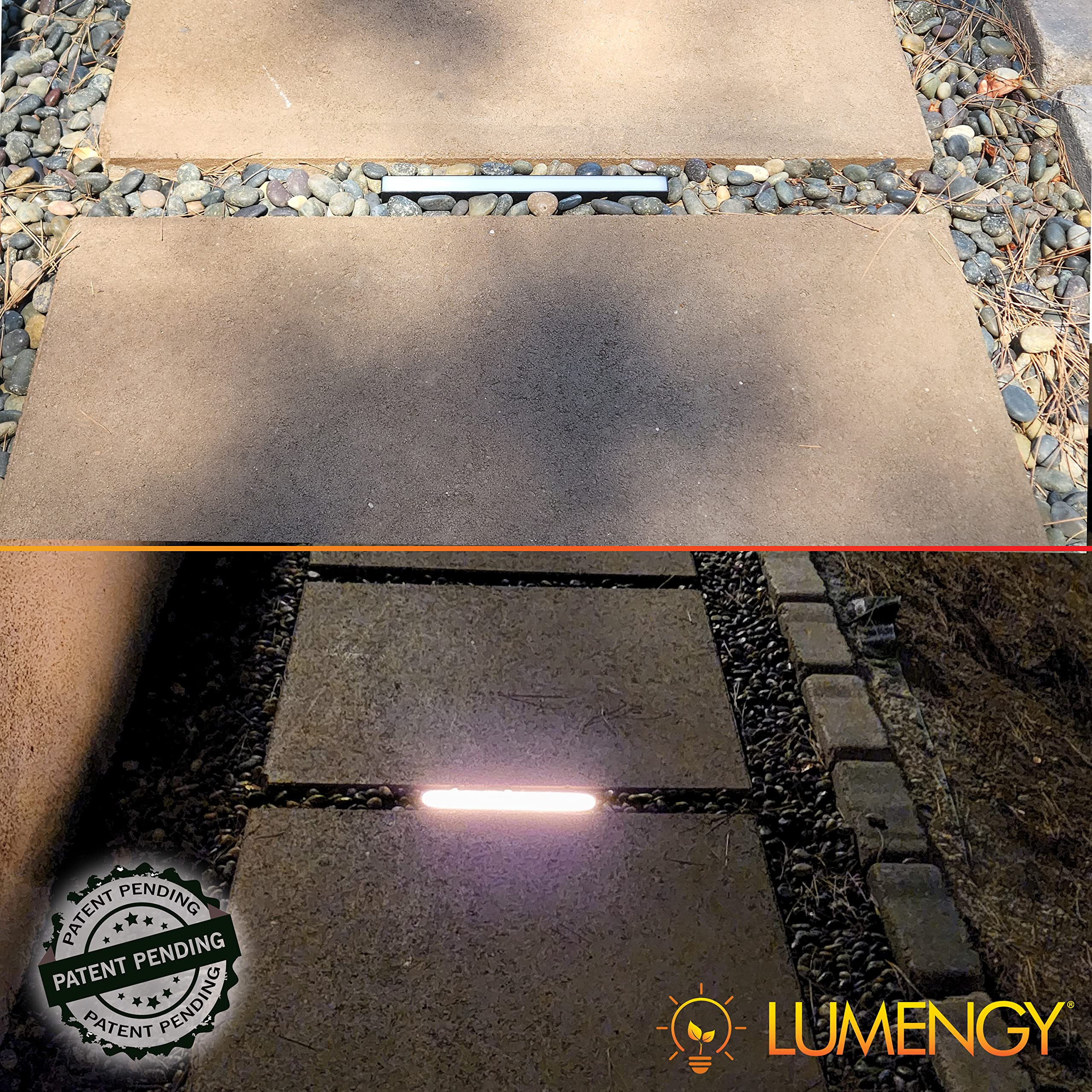 Lumengy Paver Light Slim 0.5X6 Inch Glare-Free Steel Brick Lighting For Pavers, Walls, Driveway & Pathway Borders 2700K Warm Whi