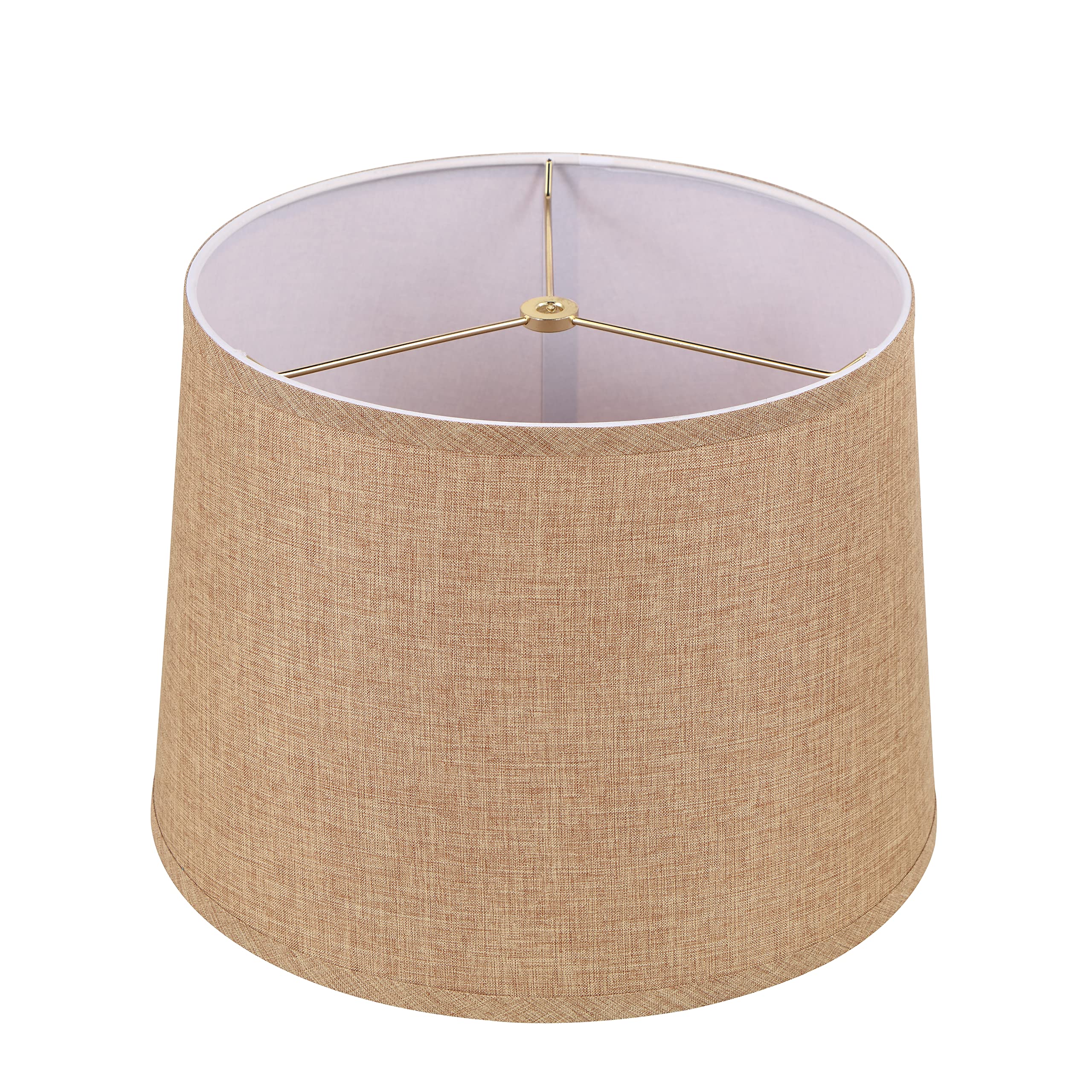 Aspen Creative 32077 Transitional Hardback Empire Shaped Spider Construction Lamp Shade in Light Brown  12 Top x 14 Bottom x 10 Slant Height