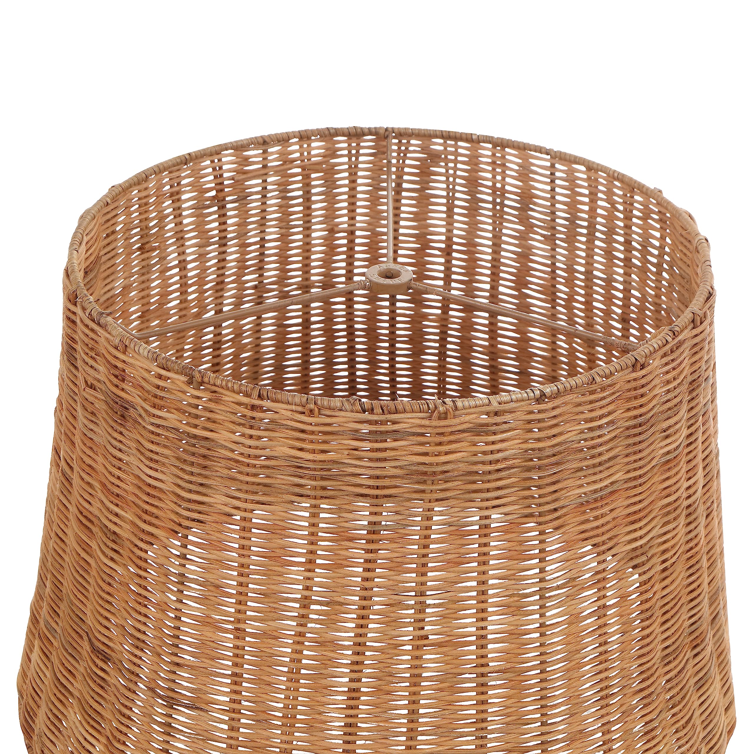 Aspen Creative 32993, Empire Spider Lamp Shade, Natural Rattan, 13'' Top X 16'' Bottom X 11-1/4'' Slant Height