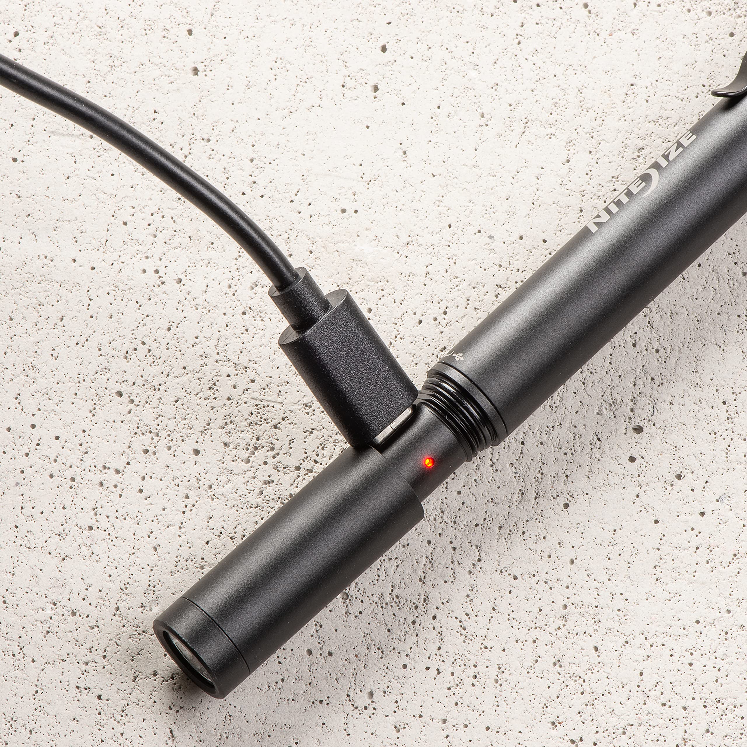 Nite Ize Radiant Rechargeable Pen Light - Mini Waterproof Flashlight - Aluminum - Black - Model RPLRA-01-R7