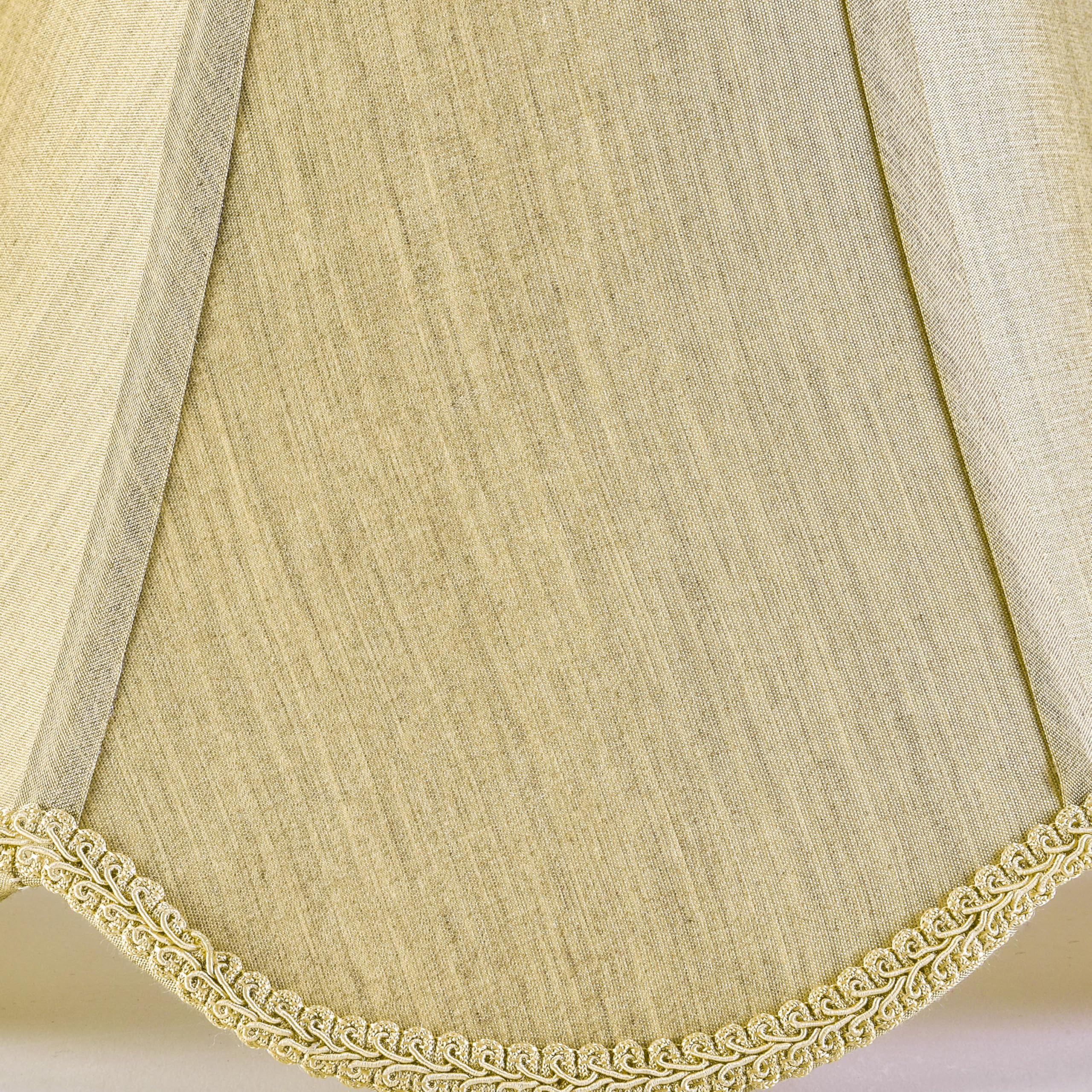 Go&So Gold Lamp Shade Medium Bell Lamp Shades -Edge Petal Braid Design Scalloped Lamp Shade -6''Top X 13''Bottom X 10.6''Vertica