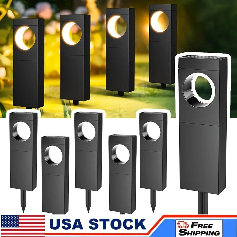 2/6 Pack Solar Pathway Lights Outdoor Waterproof Bright Moon Auto On/Off Garden Light for Yard Patio Porch Lawn Outside Decor Lighting