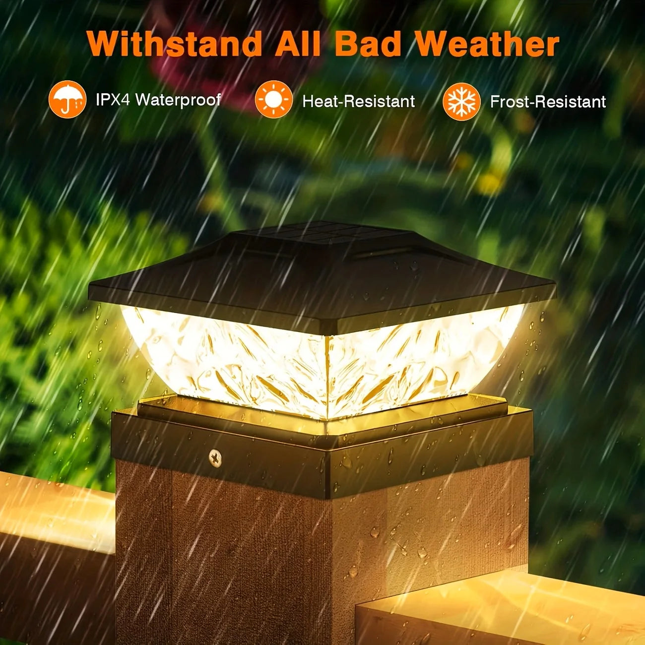 Outdoor Waterproof Villa Gate Fence Light Solar Light Outdoor Villa Column Lamp Fence Gate Pillar Head Led Lamp For House Garden